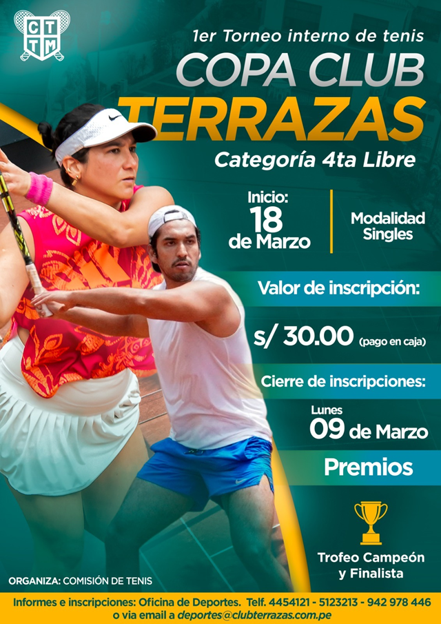 🎾🏆 TORNEO DE TENIS 4TA CATEGORÍA: COPA CLUB TERRAZAS
