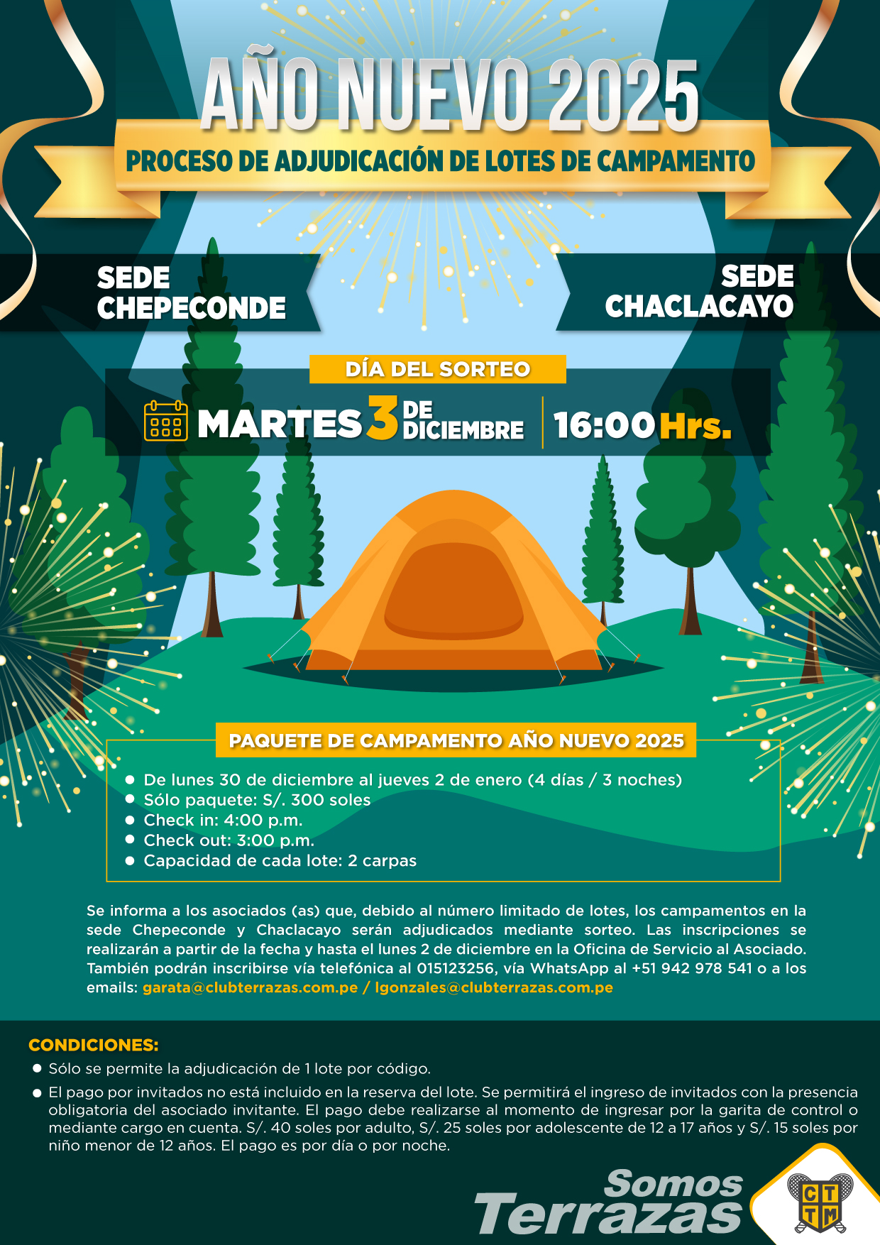 📣 PROCESO DE ADJUDICACIÓN DE LOTES DE CAMPAMENTO POR AÑO NUEVO 2025 🏕️🎆