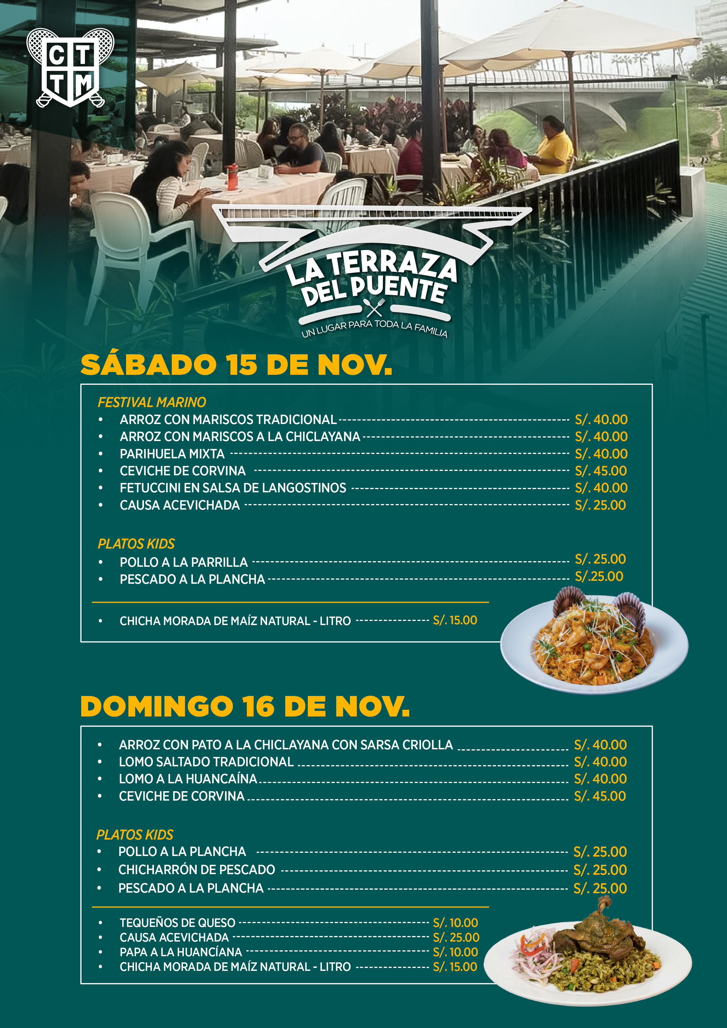 🍽️¡VEN A ALMORZAR ESTE FIN DE SEMANA EN LA TERRAZA DEL PUENTE! 🌉