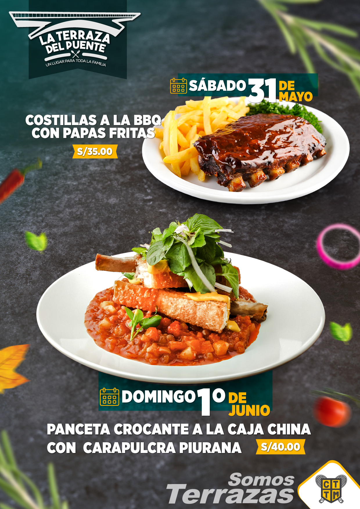 🍽️¡VEN A ALMORZAR ESTE FIN DE SEMANA EN LA TERRAZA DEL PUENTE! 🌉