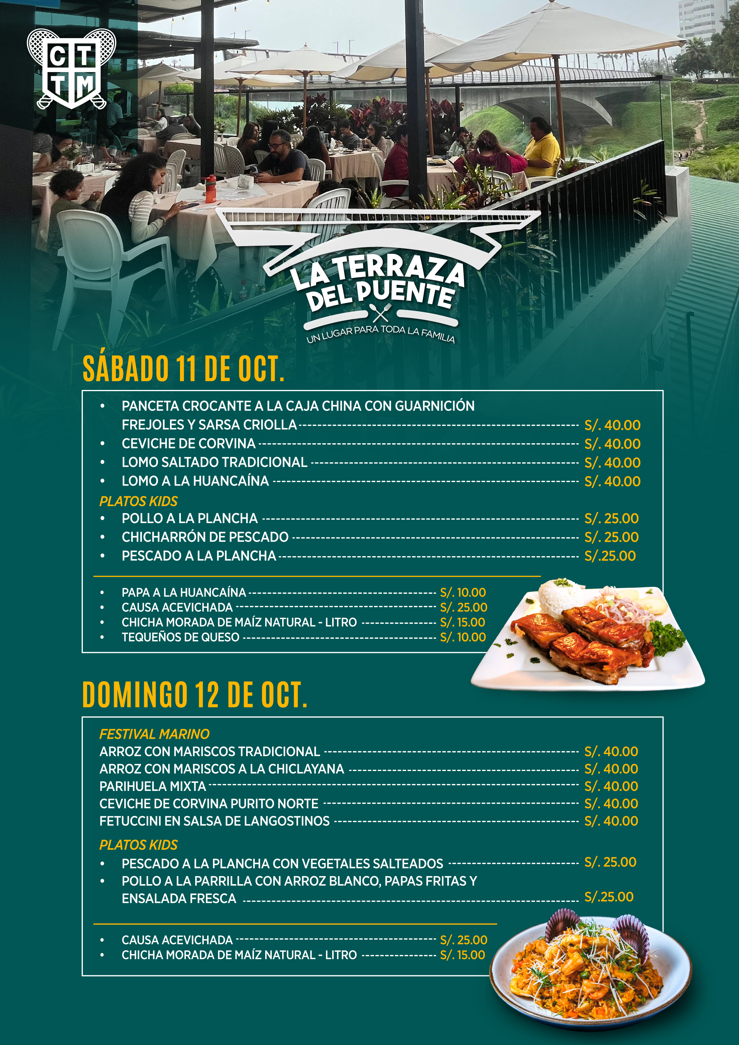 🍽️¡VEN A ALMORZAR ESTE FIN DE SEMANA EN LA TERRAZA DEL PUENTE! 🌉