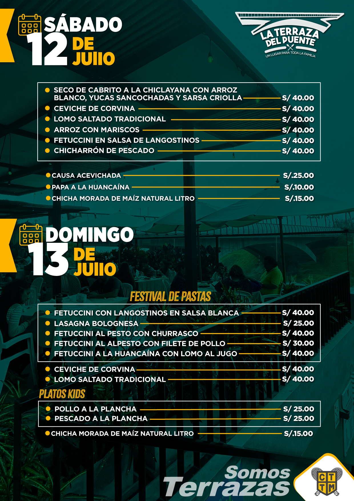 🍽️¡VEN A ALMORZAR ESTE FIN DE SEMANA EN LA TERRAZA DEL PUENTE! 🌉