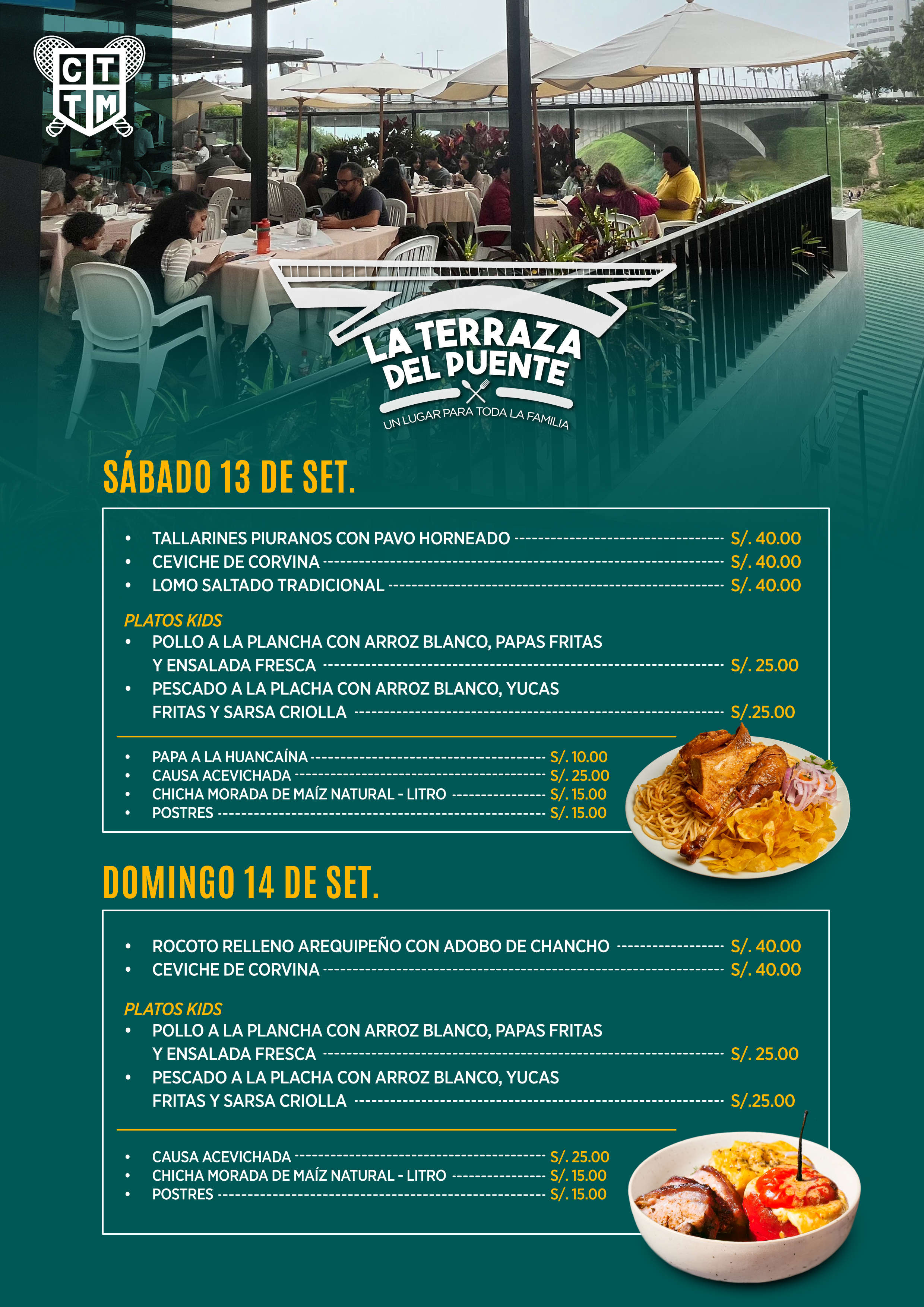 🍽️¡VEN A ALMORZAR ESTE FIN DE SEMANA EN LA TERRAZA DEL PUENTE! 🌉