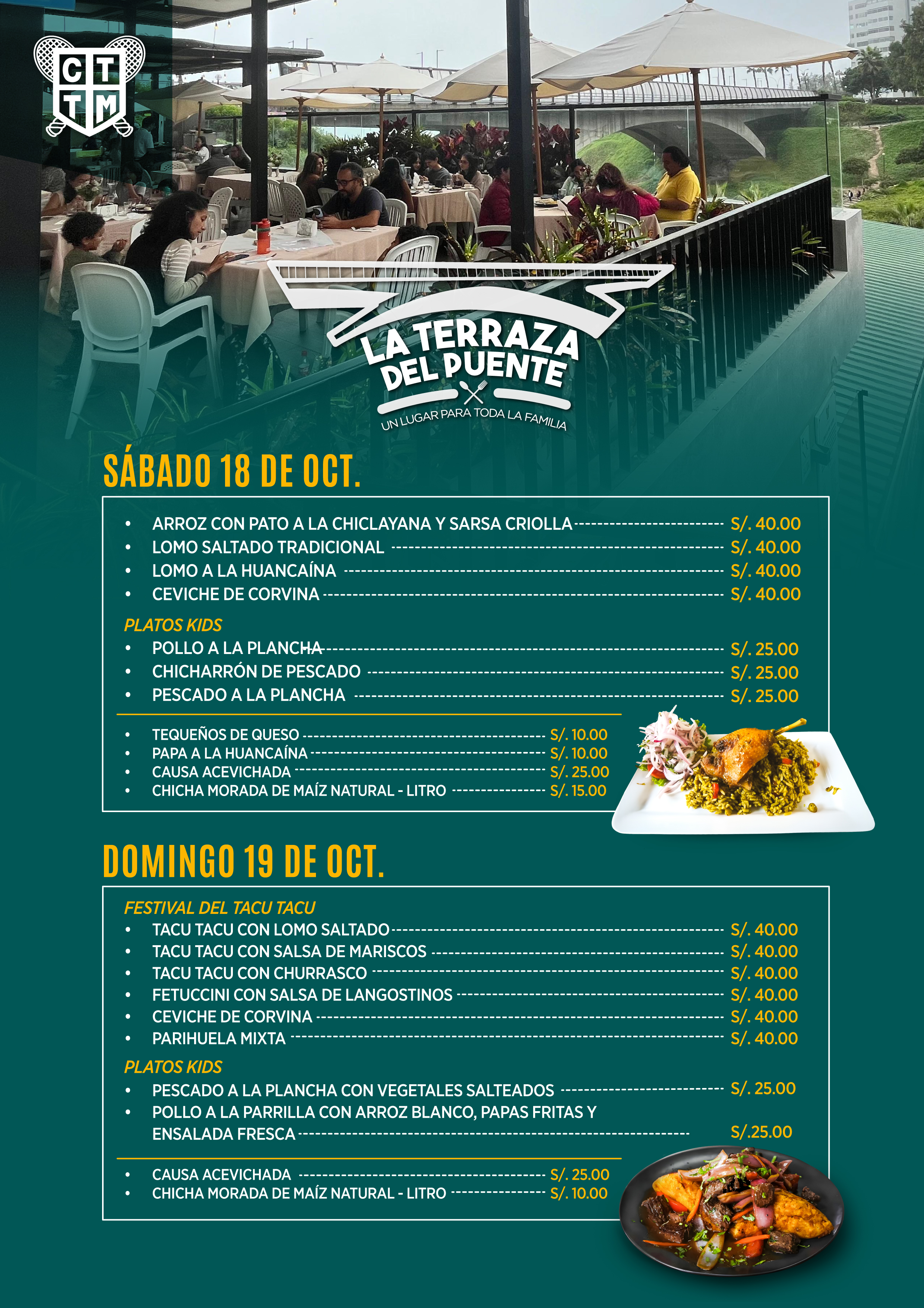 🍽️¡VEN A ALMORZAR ESTE FIN DE SEMANA EN LA TERRAZA DEL PUENTE! 🌉