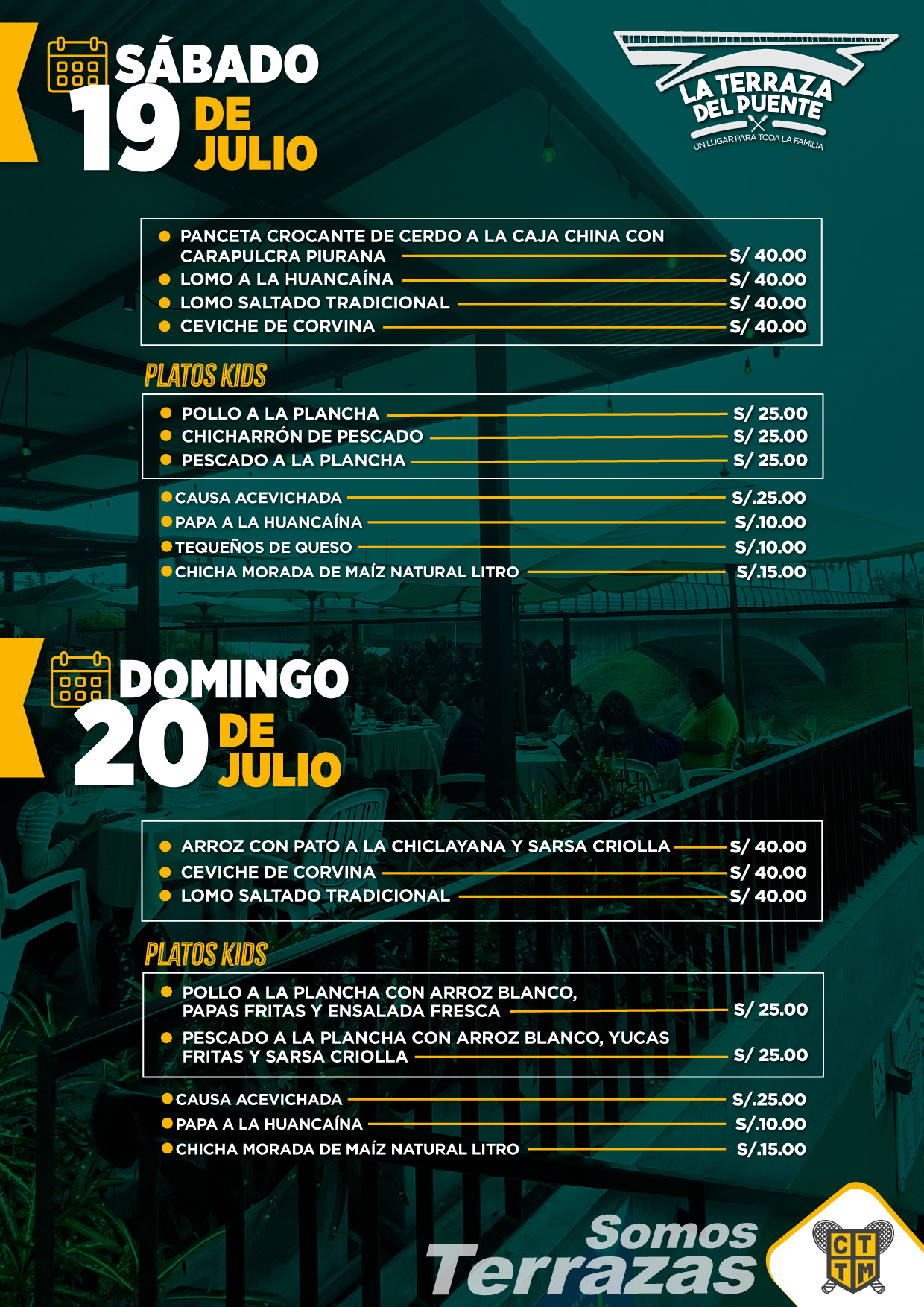 🍽️¡VEN A ALMORZAR ESTE FIN DE SEMANA EN LA TERRAZA DEL PUENTE! 🌉