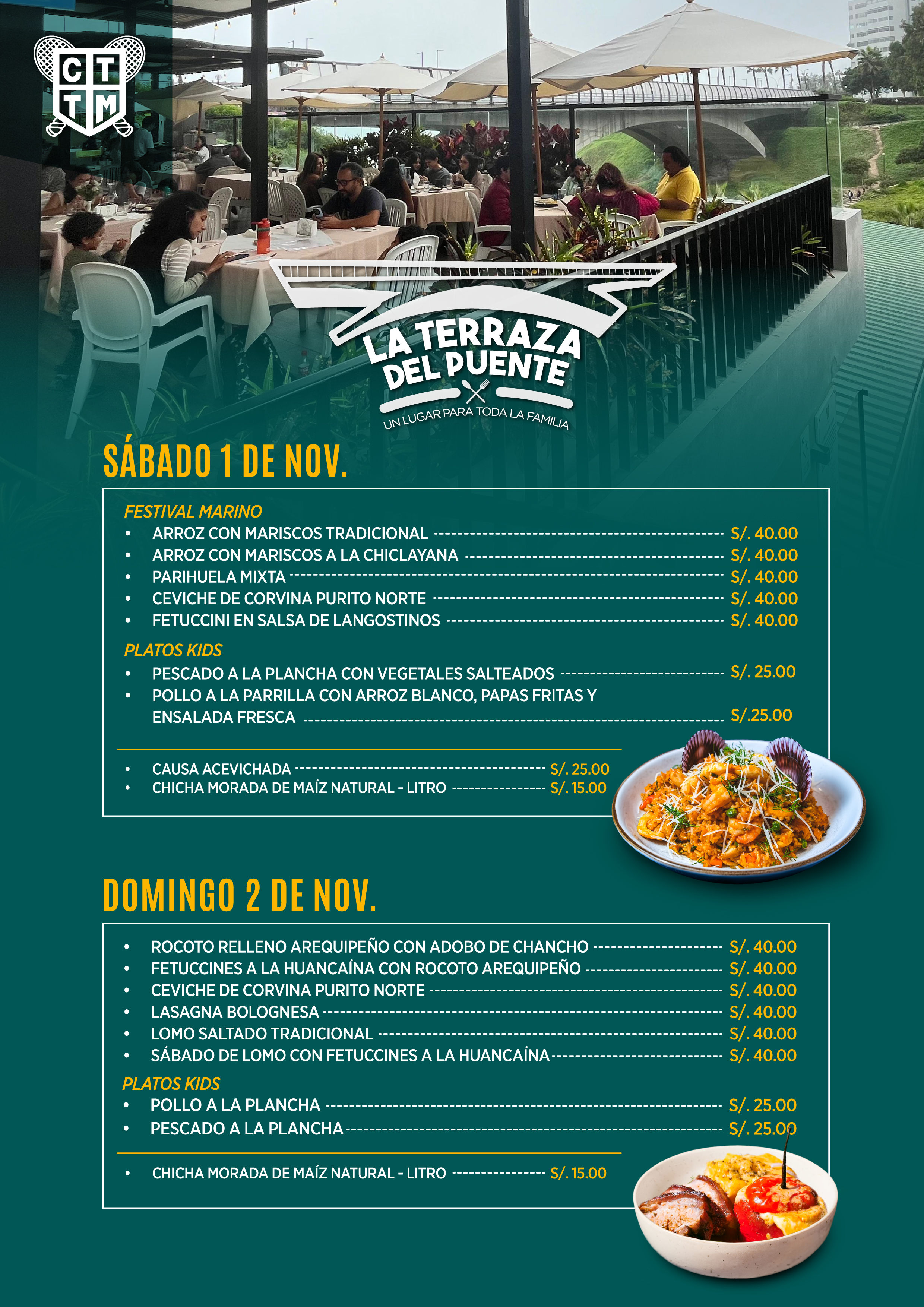 🍽️¡VEN A ALMORZAR ESTE FIN DE SEMANA EN LA TERRAZA DEL PUENTE! 🌉