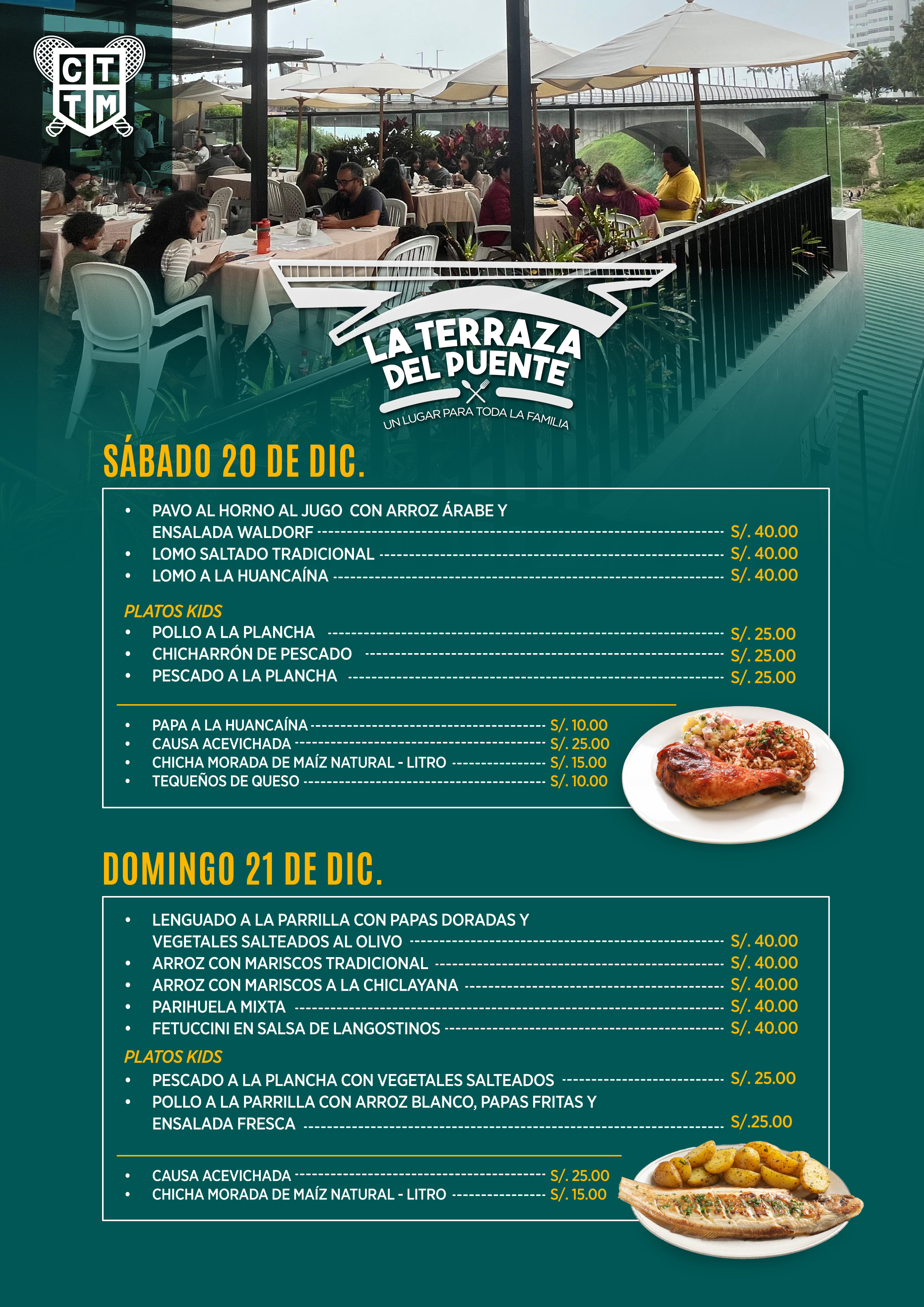 🍽️¡VEN A ALMORZAR ESTE FIN DE SEMANA EN LA TERRAZA DEL PUENTE! 🌉