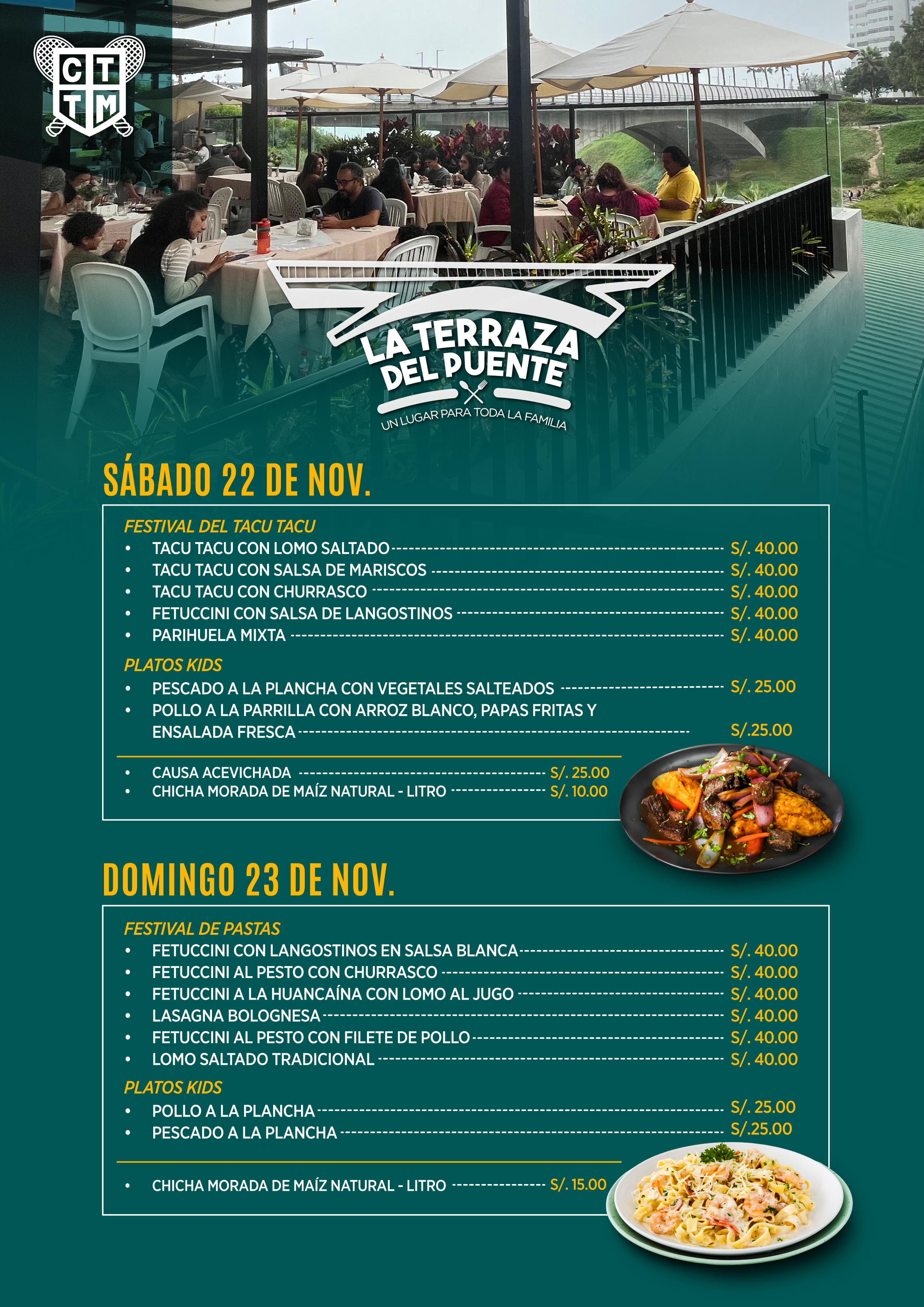 🍽️¡VEN A ALMORZAR ESTE FIN DE SEMANA EN LA TERRAZA DEL PUENTE! 🌉