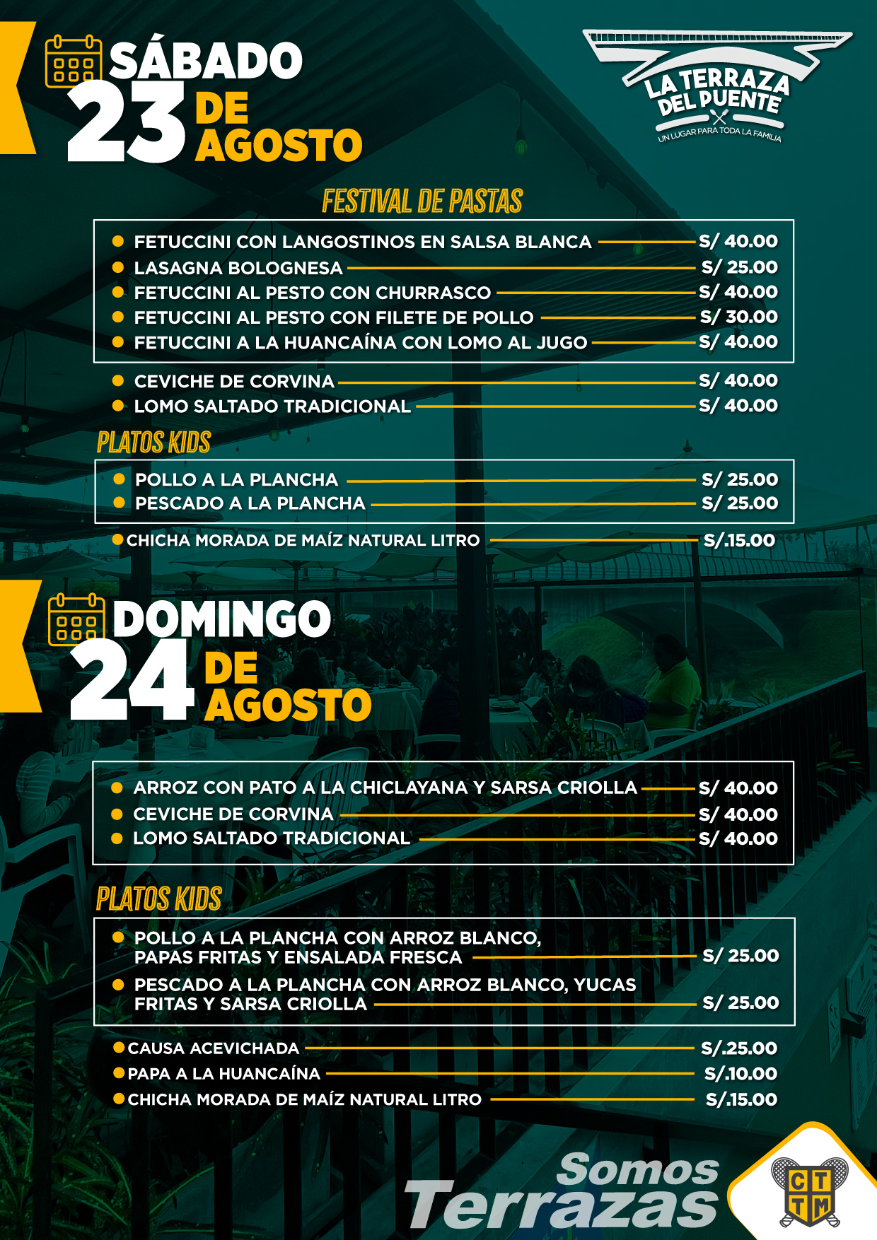 🍽️¡VEN A ALMORZAR ESTE FIN DE SEMANA EN LA TERRAZA DEL PUENTE! 🌉