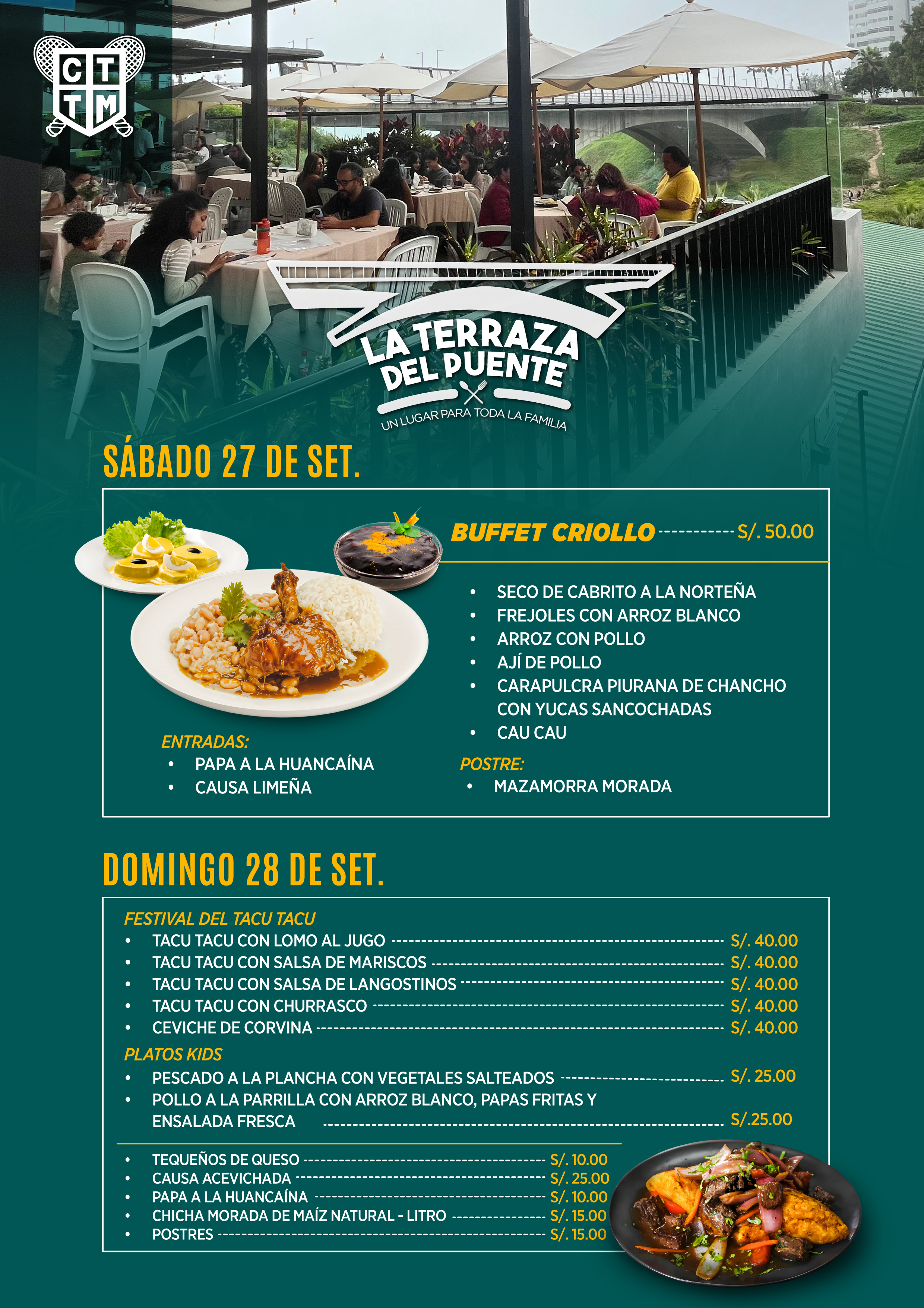 🍽️¡VEN A ALMORZAR ESTE FIN DE SEMANA EN LA TERRAZA DEL PUENTE! 🌉