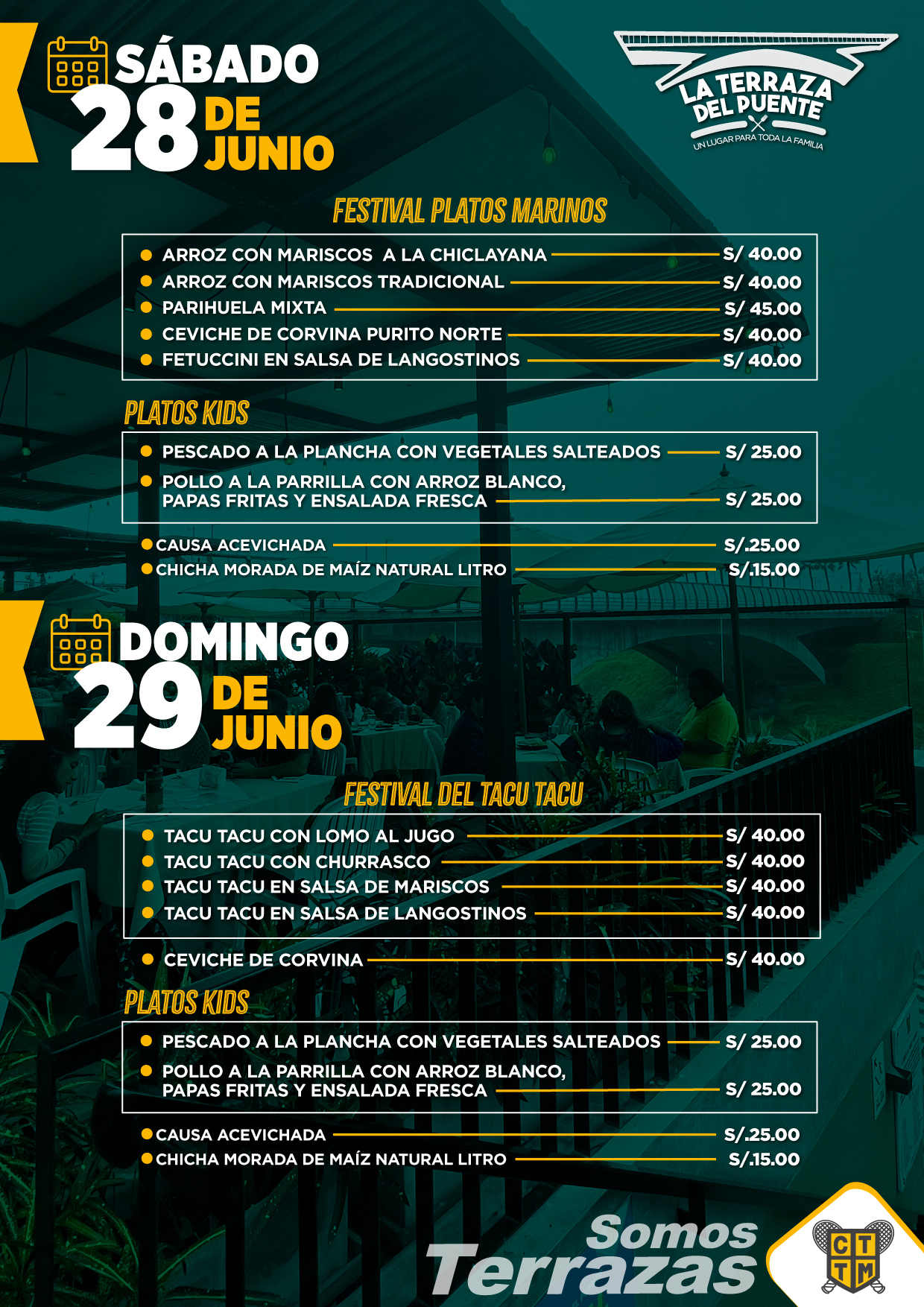 🍽️¡VEN A ALMORZAR ESTE FIN DE SEMANA EN LA TERRAZA DEL PUENTE! 🌉