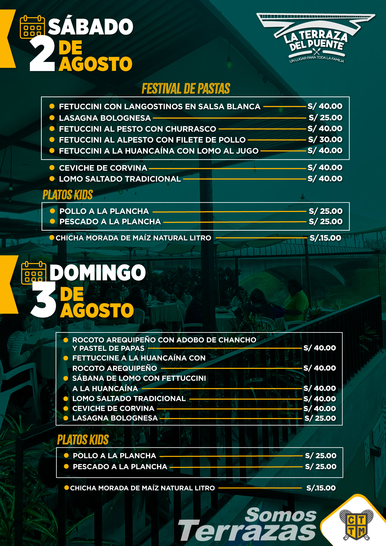🍽️¡VEN A ALMORZAR ESTE FIN DE SEMANA EN LA TERRAZA DEL PUENTE! 🌉