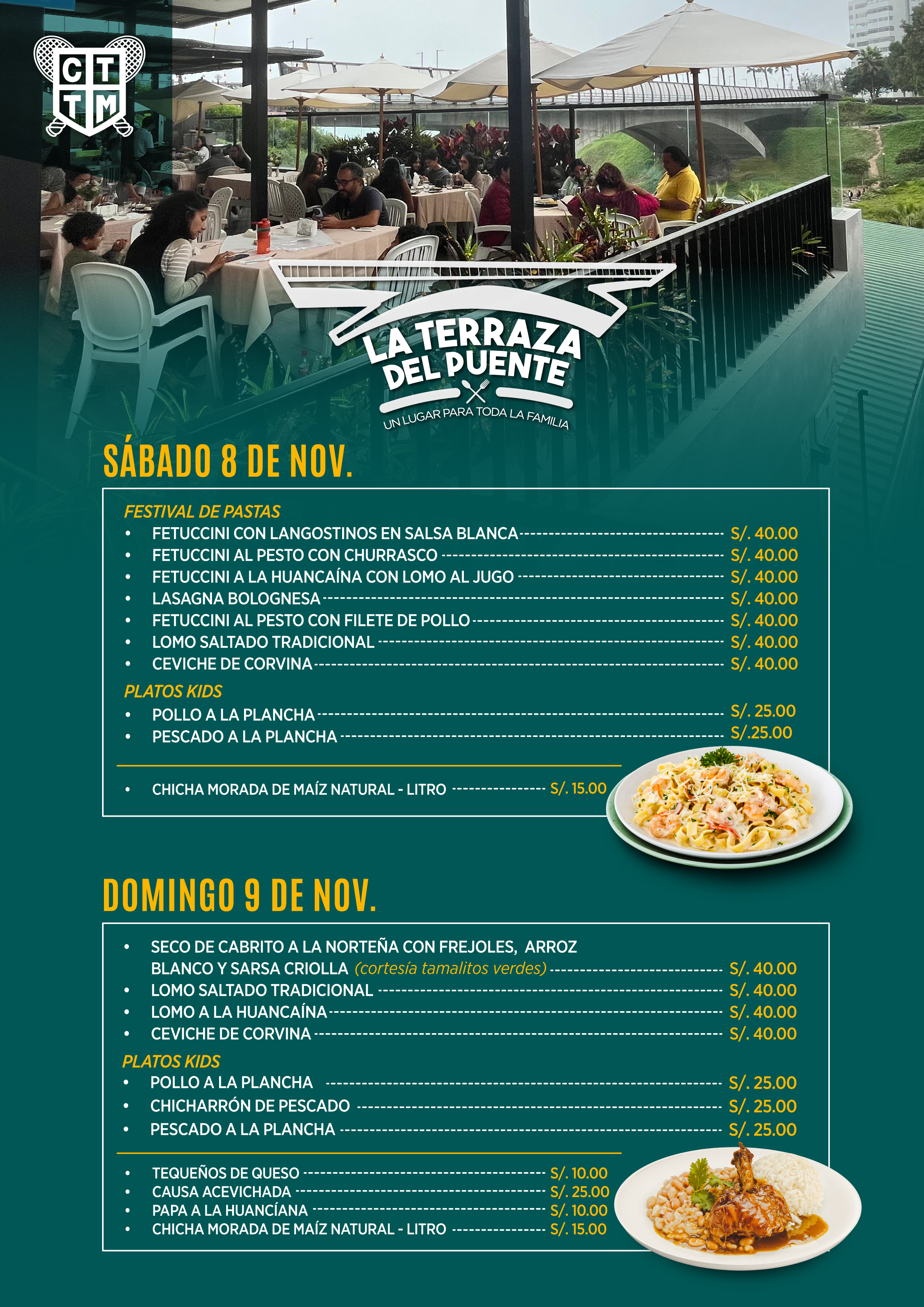 🍽️¡VEN A ALMORZAR ESTE FIN DE SEMANA EN LA TERRAZA DEL PUENTE! 🌉