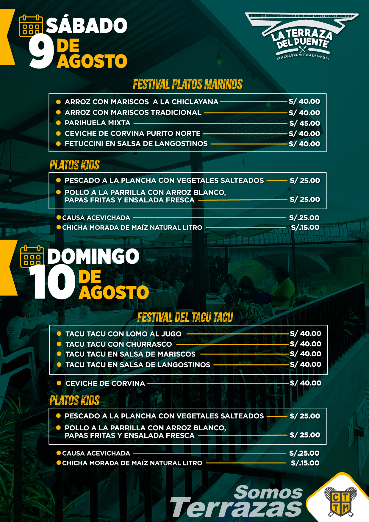 🍽️¡VEN A ALMORZAR ESTE FIN DE SEMANA EN LA TERRAZA DEL PUENTE! 🌉