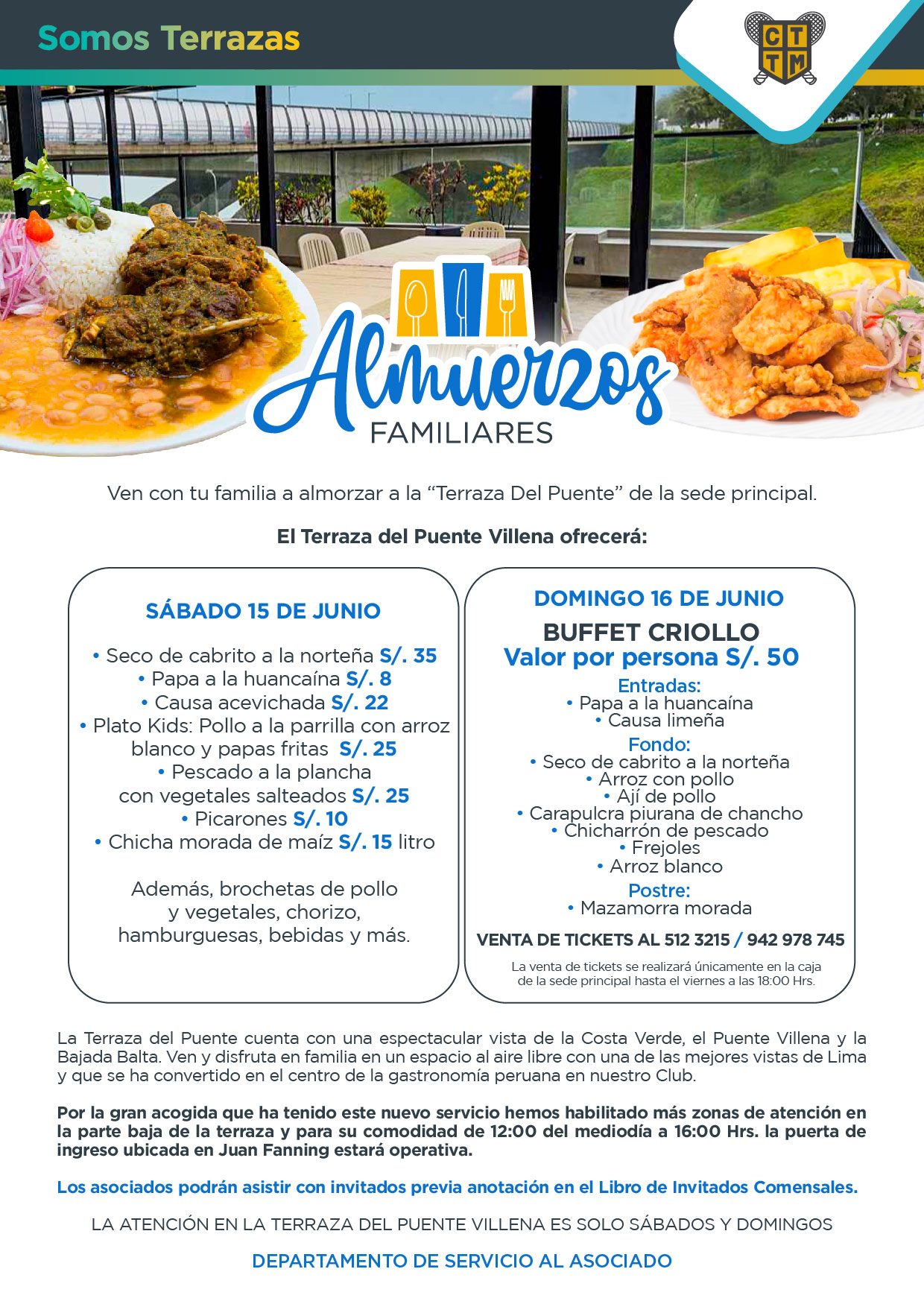 ESTE FIN DE SEMANA VEN A ALMORZAR AL CLUB TERRAZAS