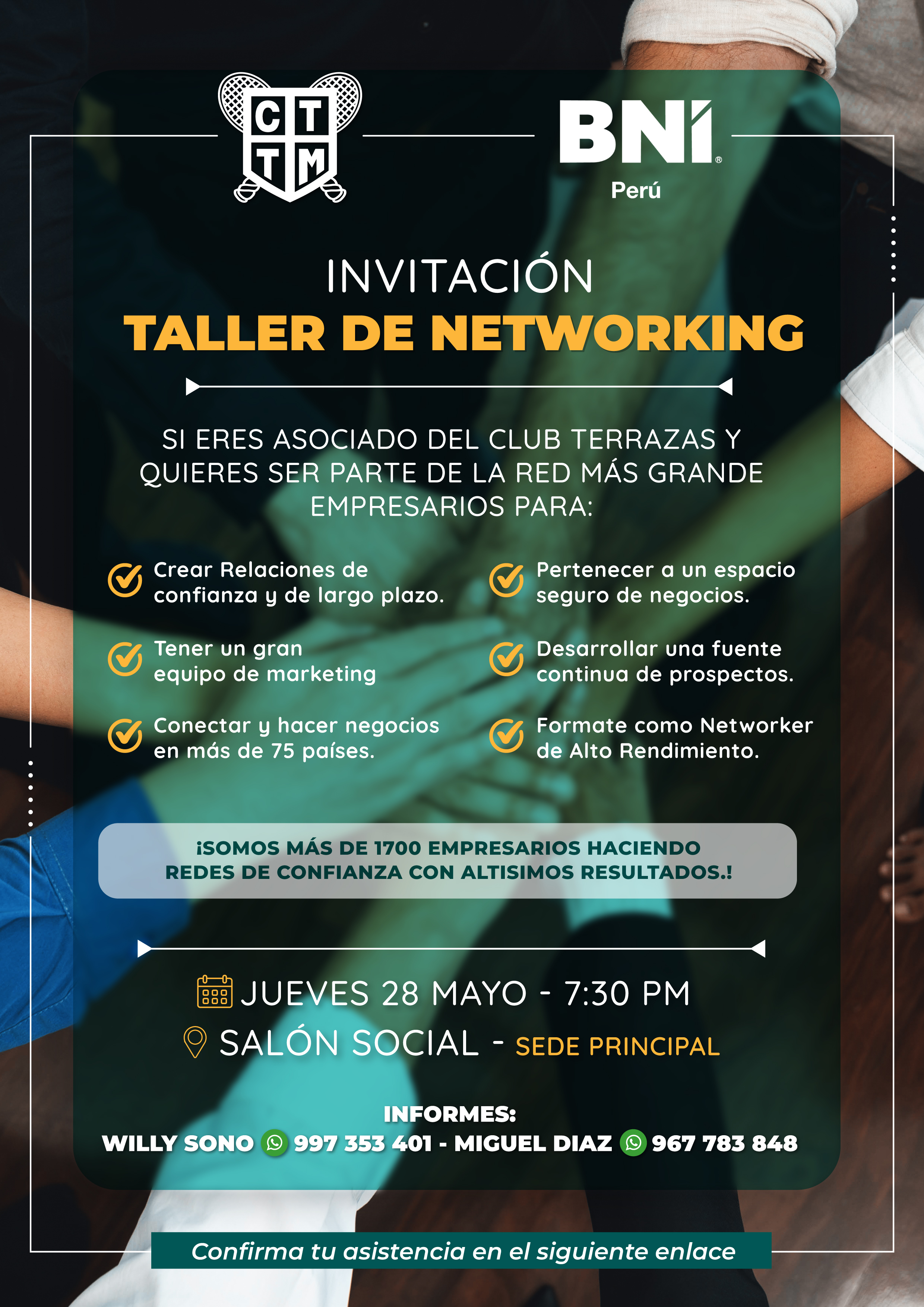 🤝✨📣 INVITACIÓN TALLER DE NETWORKING - BNI PERÚ 🇵🇪💼📈