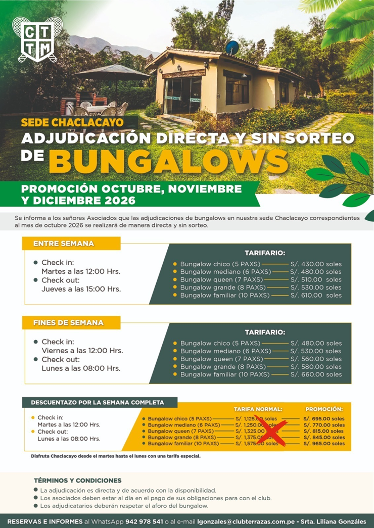 🏡 PROMOCIÓN DE BUNGALOWS EN CHACLACAYO – ADJUDICACIÓN DIRECTA Y SIN SORTEO 🌿