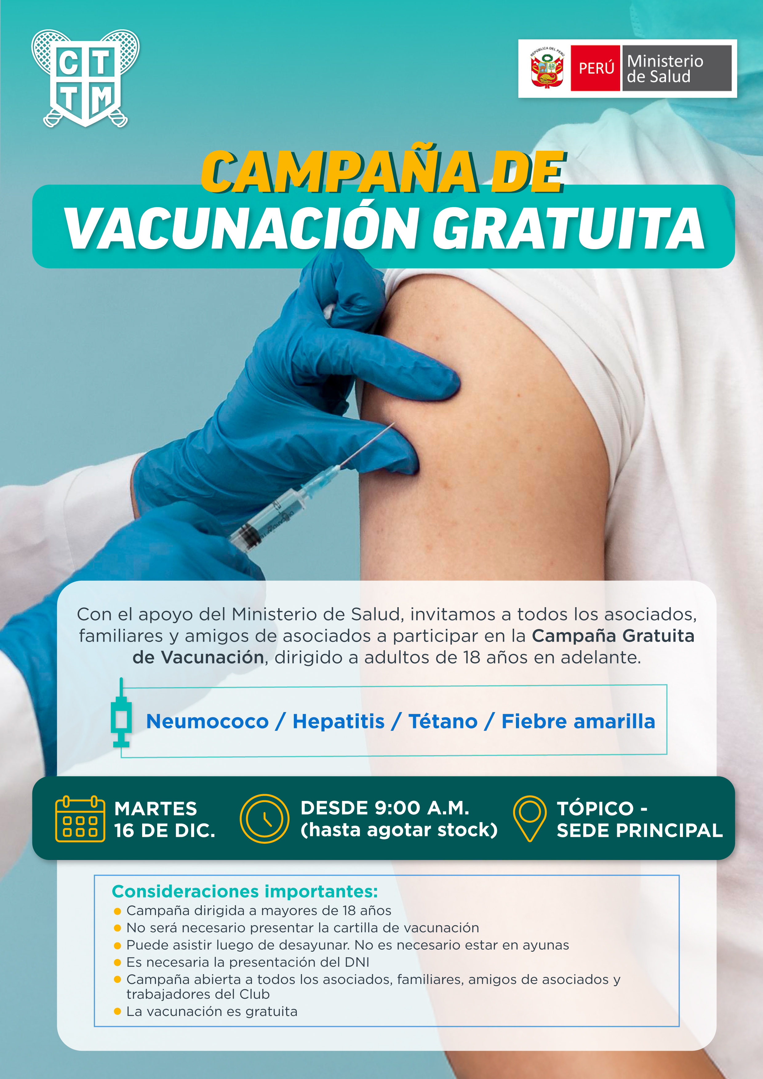 CAMPAÑA DE VACUNACIÓN GRATUITA 💉✨