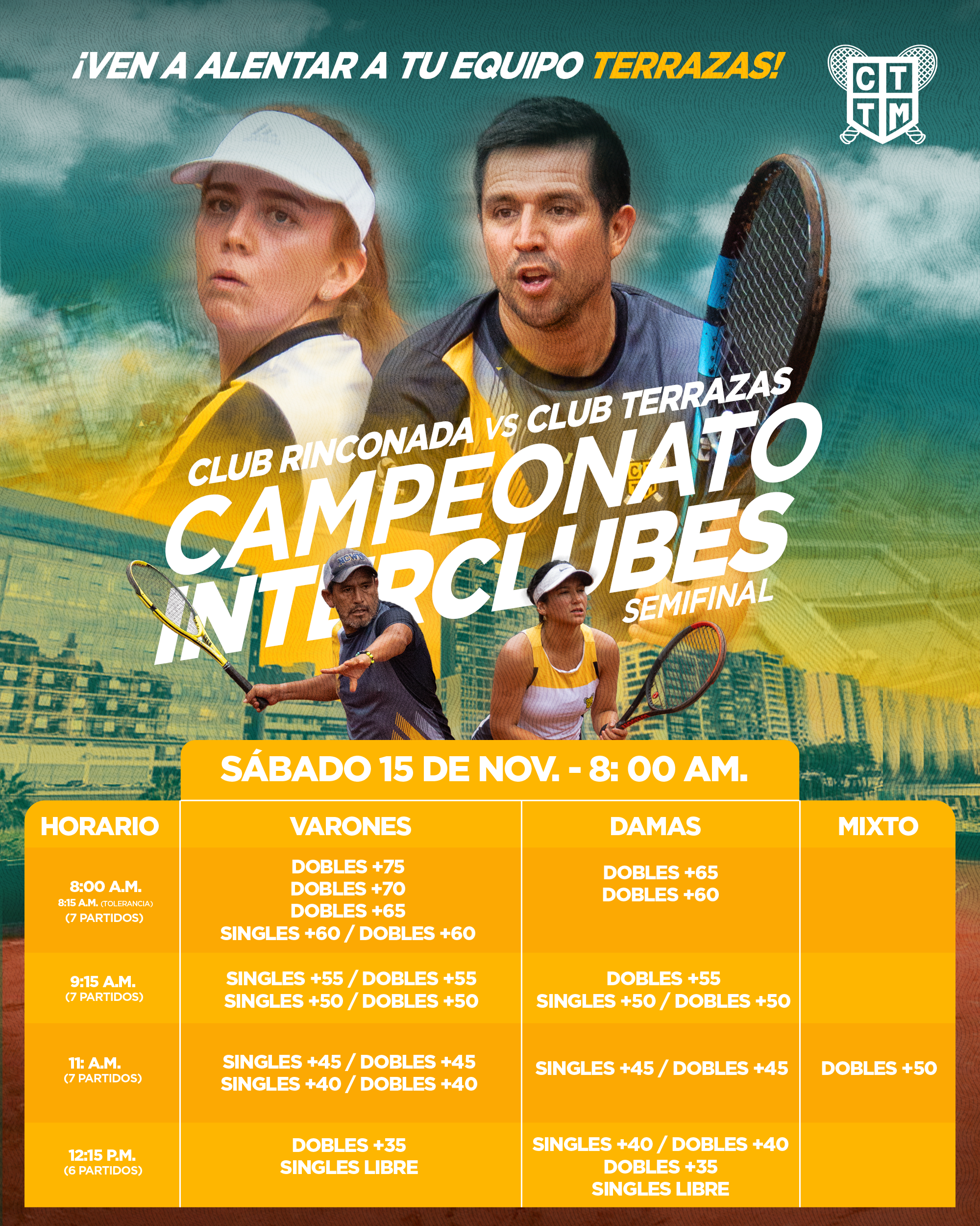 🏆 CAMPEONATO INTERCLUBES- SEMIFINAL: CLUB RINCONADA VS CLUB TERRAZAS🎾