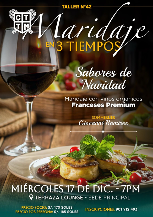 TALLER: MARIDAJE EN 3 TIEMPOS 🍷🍽️