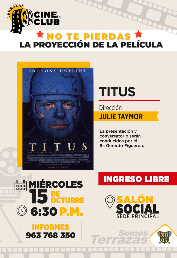 🎥🍿 ¡NO TE PIERDAS LA PROYECCIÓN DE LA PELÍCULA "TITUS"! 🎬