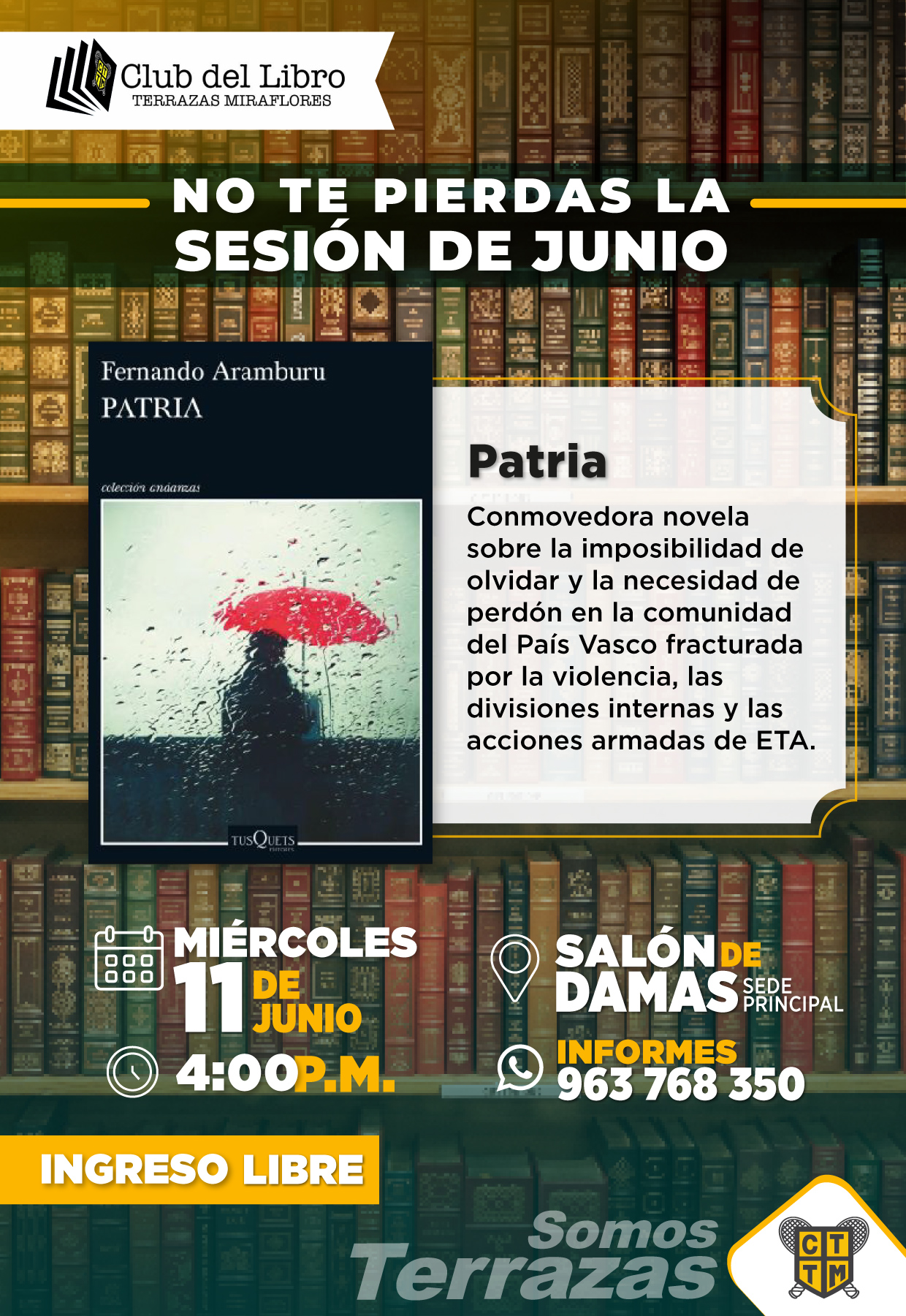 📅 TE INVITAMOS A LA SESIÓN DE JUNIO DEL CLUB DEL LIBRO 📚