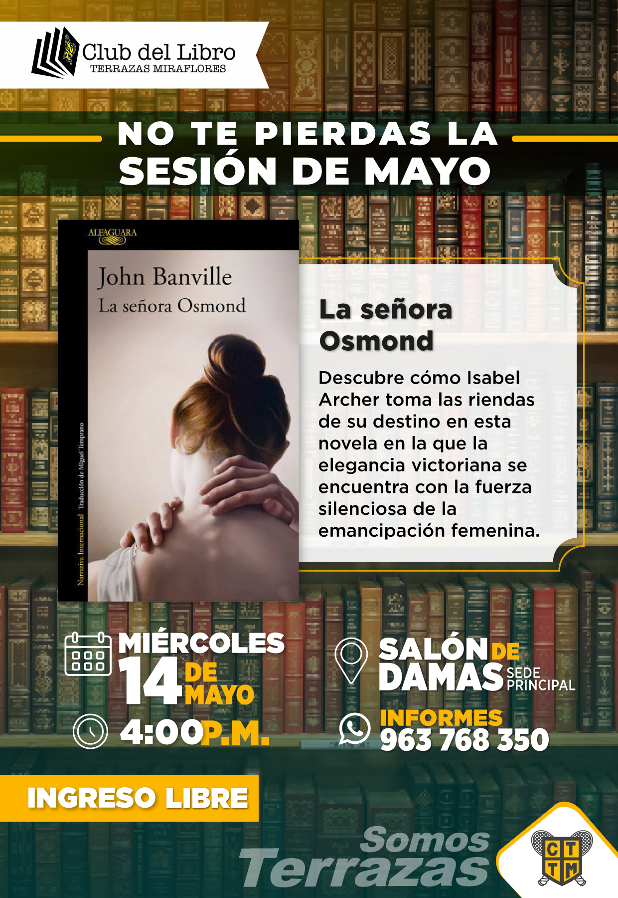 📅 TE INVITAMOS A LA SESIÓN DE MAYO DEL CLUB DEL LIBRO 📚