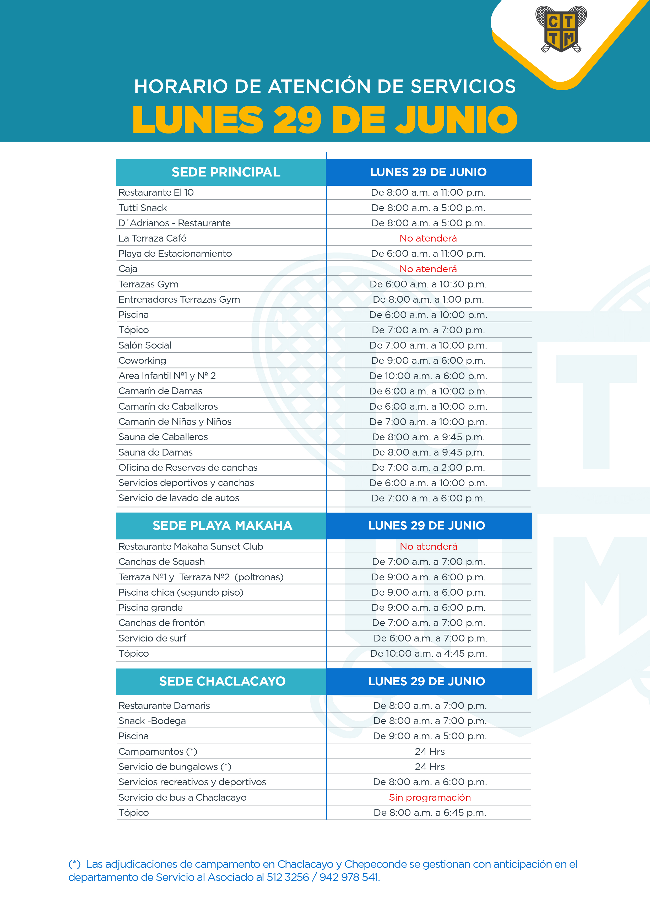 📅 HORARIO DE ATENCIÓN – FERIADO 29 DE JUNIO