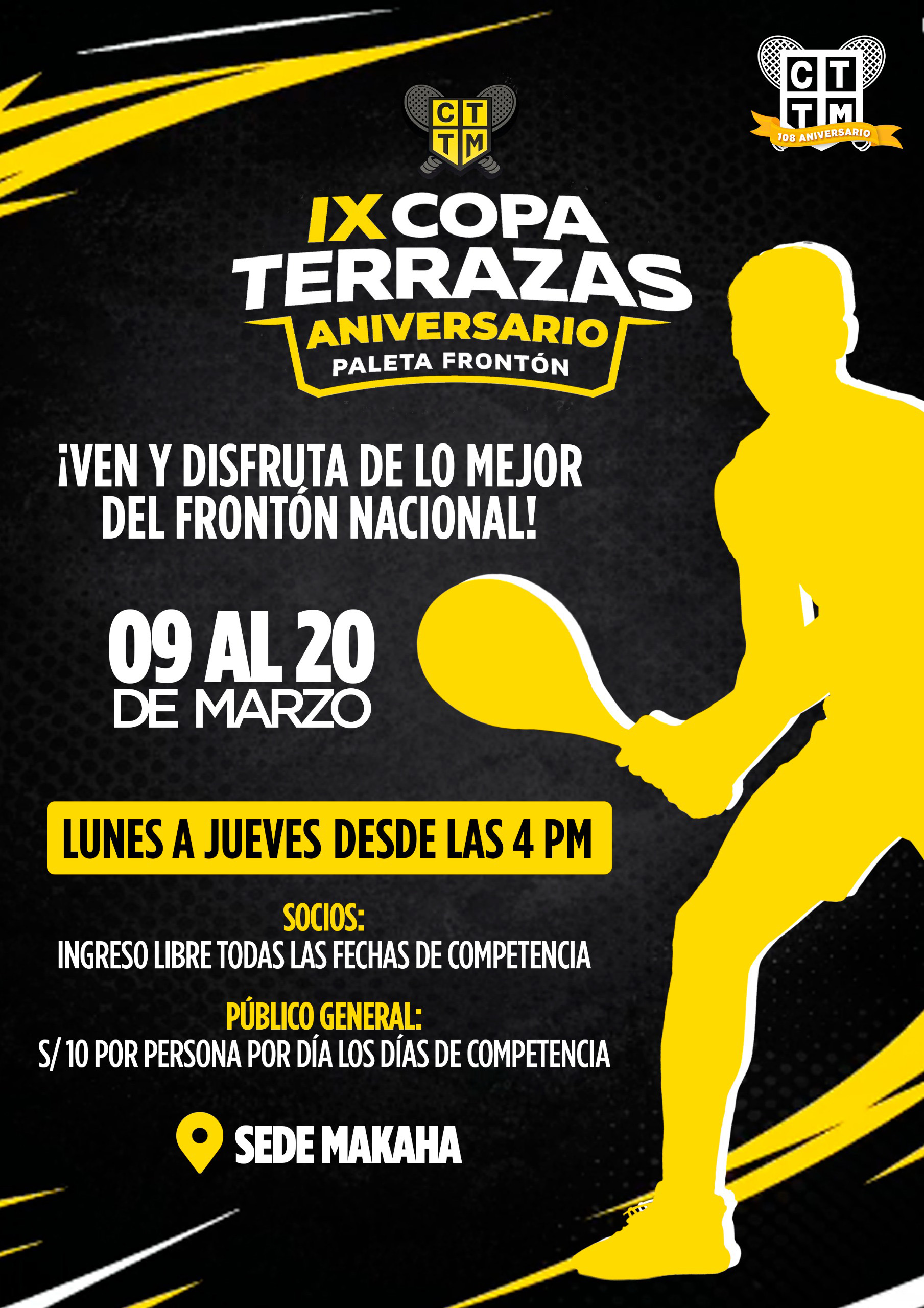 🏆🔥 IX COPA TERRAZAS ANIVERSARIO – PALETA FRONTÓN 🏆🎾  SEDE MAKAHA