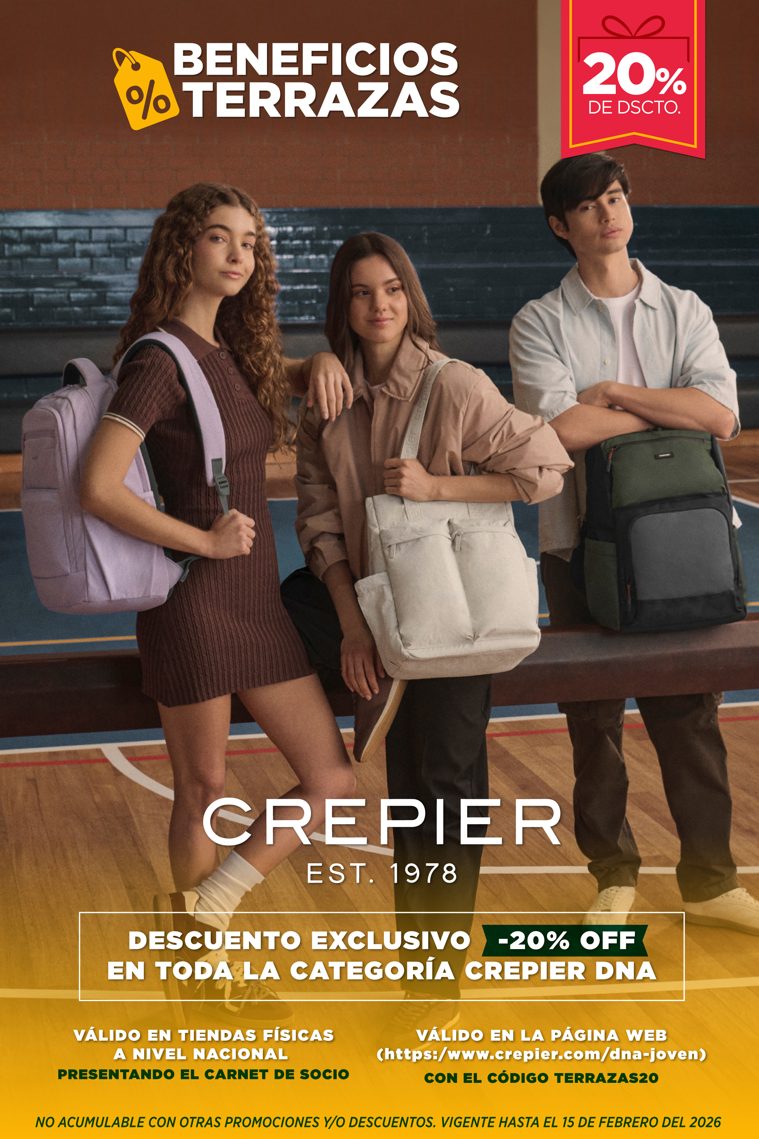 🏷️BENEFICIOS TERRAZAS: DESCUENTO 20% EN CREPIER DNA 🔥💛