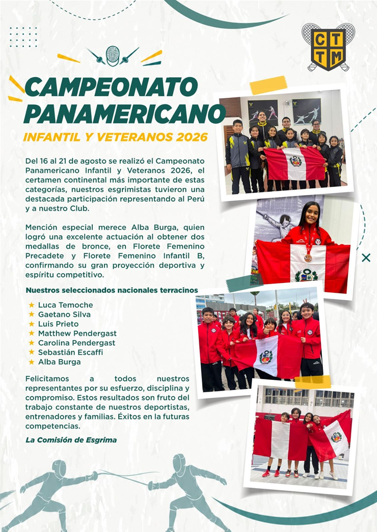 🤺 CAMPEONATO PANAMERICANO INFANTIL Y VETERANOS 2026 | DESTACADA PARTICIPACIÓN TERRACINA