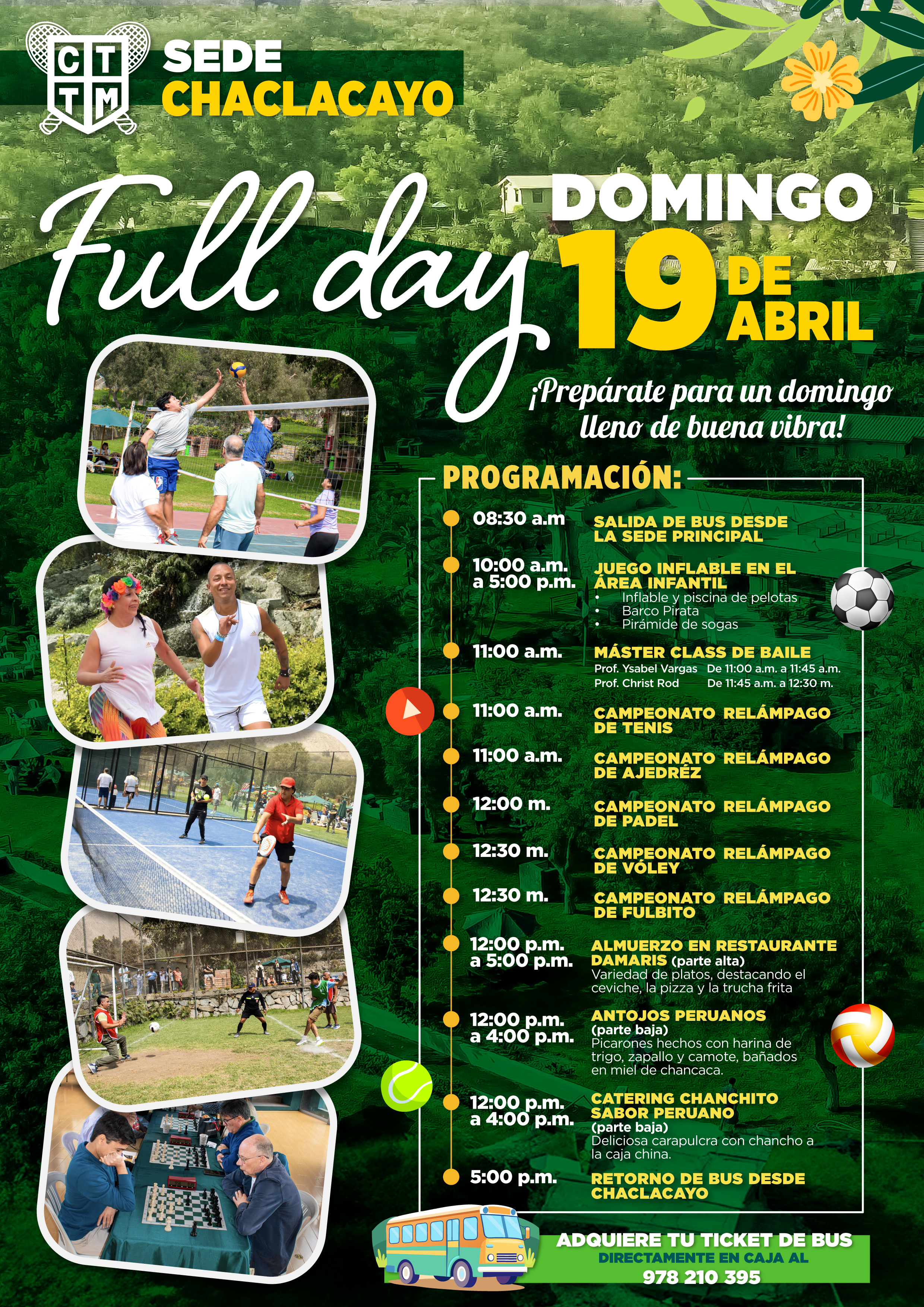 🌞 FULL DAY EN CHACLACAYO - CRONOGRAMA 🏞️