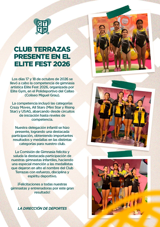 🤸‍♀️🏅 ¡CLUB TERRAZAS PRESENTE EN EL ELITE FEST 2026! 💛🖤