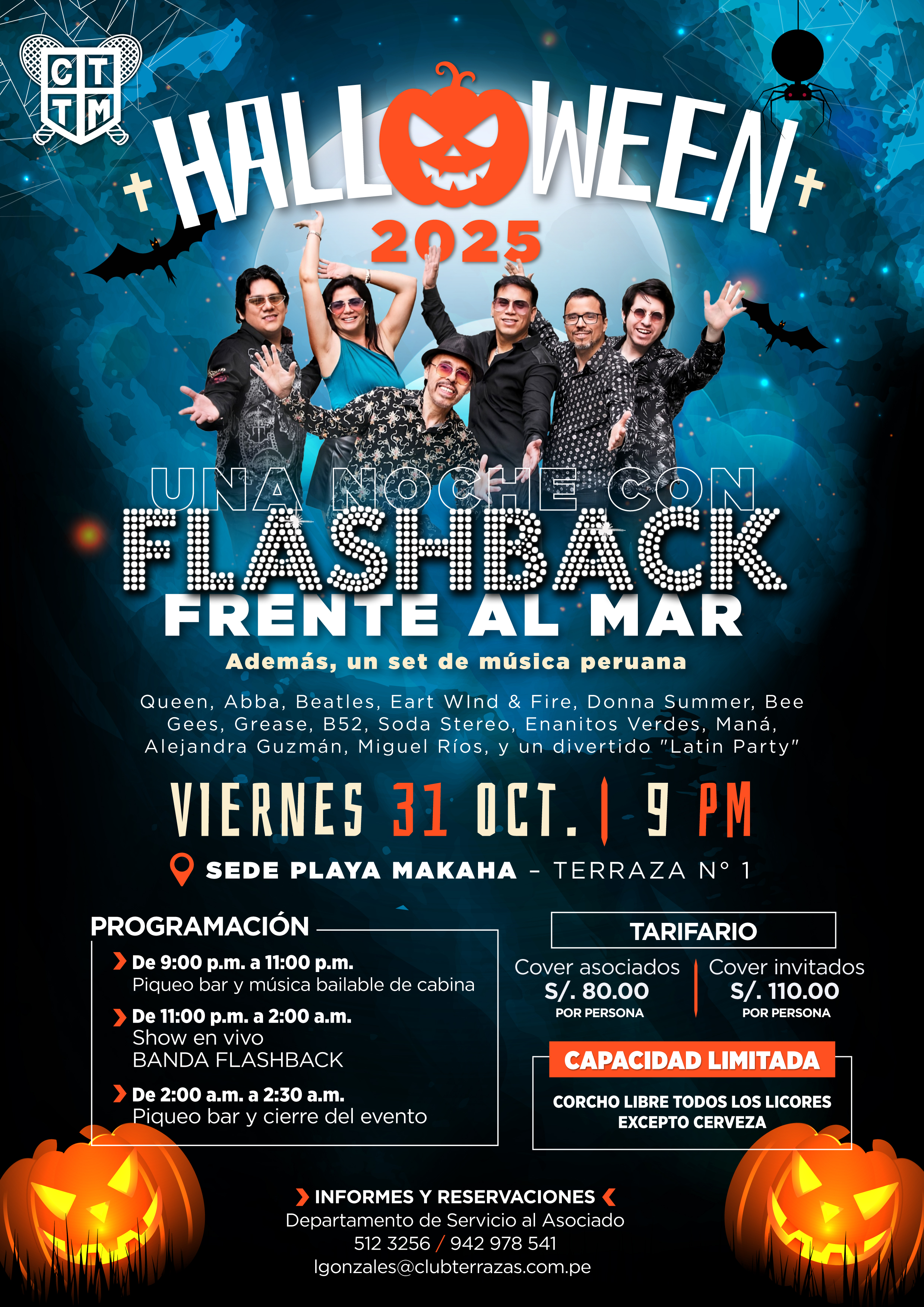 🎃 HALLOWEEN 2025: UNA NOCHE CON FLASHBACK FRENTE AL MAR 🌊🎉