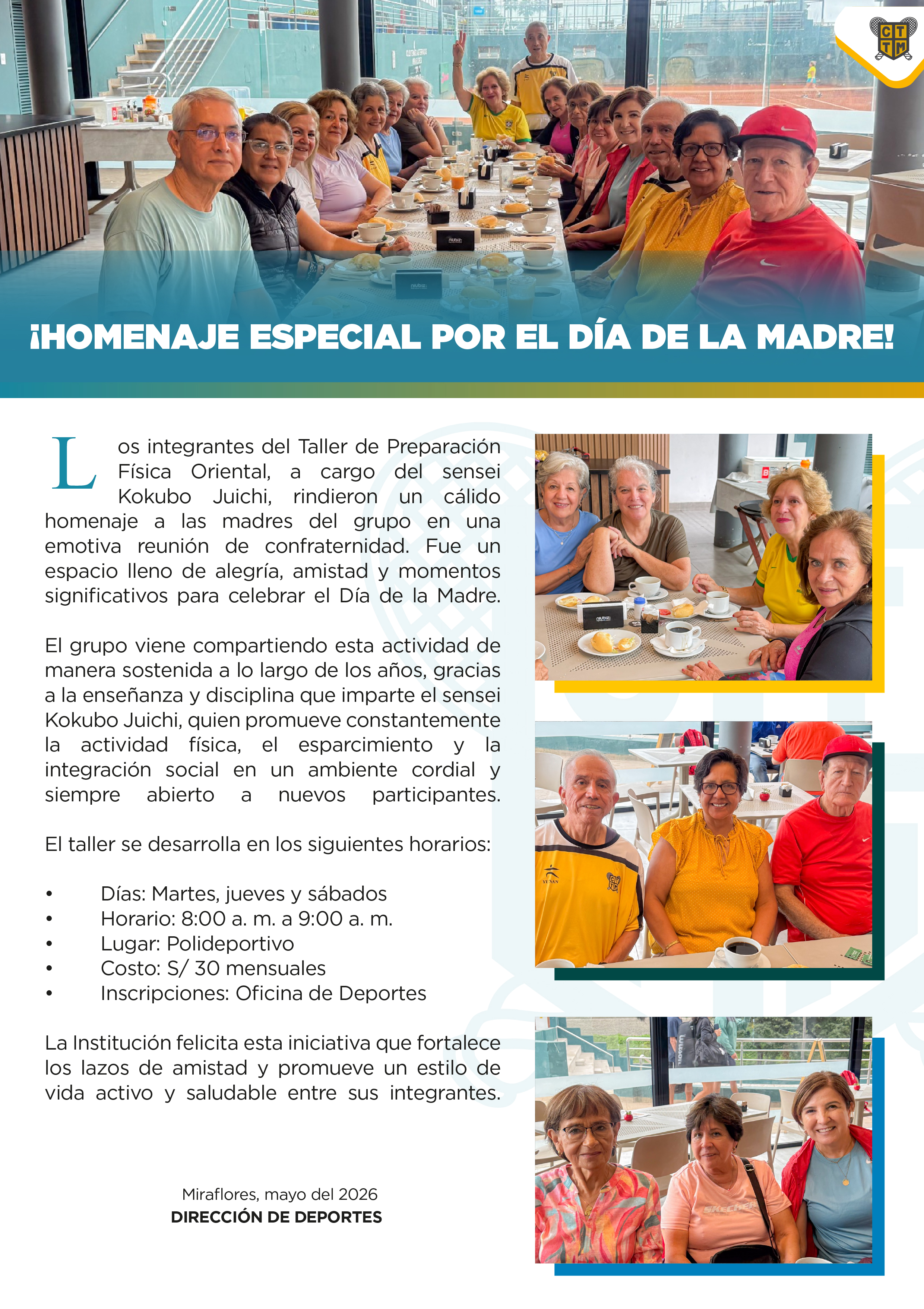 💃🌸 INTEGRANTES DEL TALLER DE PREPARACIÓN FÍSICA ORIENTAL – ¡HOMENAJE ESPECIAL POR EL DÍA DE LA MADRE! ✨❤️