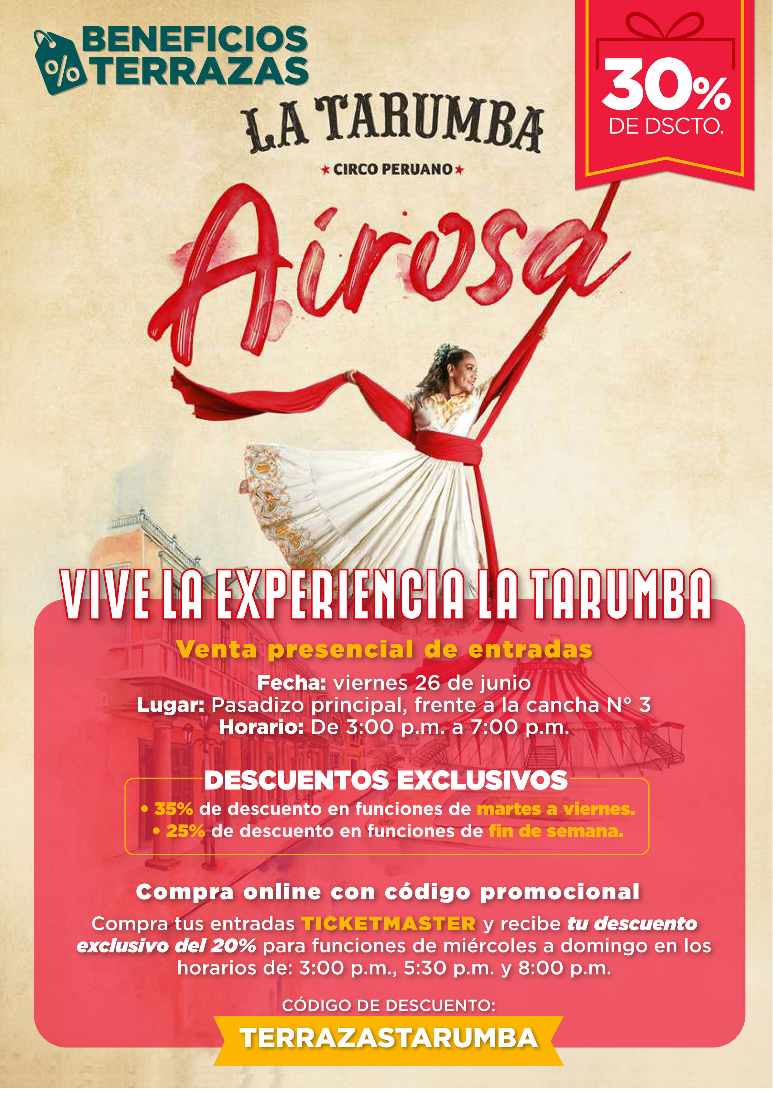 🎪✨ ¡LA TARUMBA LLEGA CON BENEFICIOS EXCLUSIVOS! 🎭🎟️