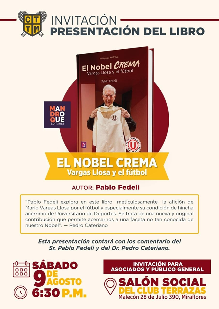 📚✨ INVITACIÓN: PRESENTACIÓN DEL LIBRO EL NOBEL CREMA ✨📚