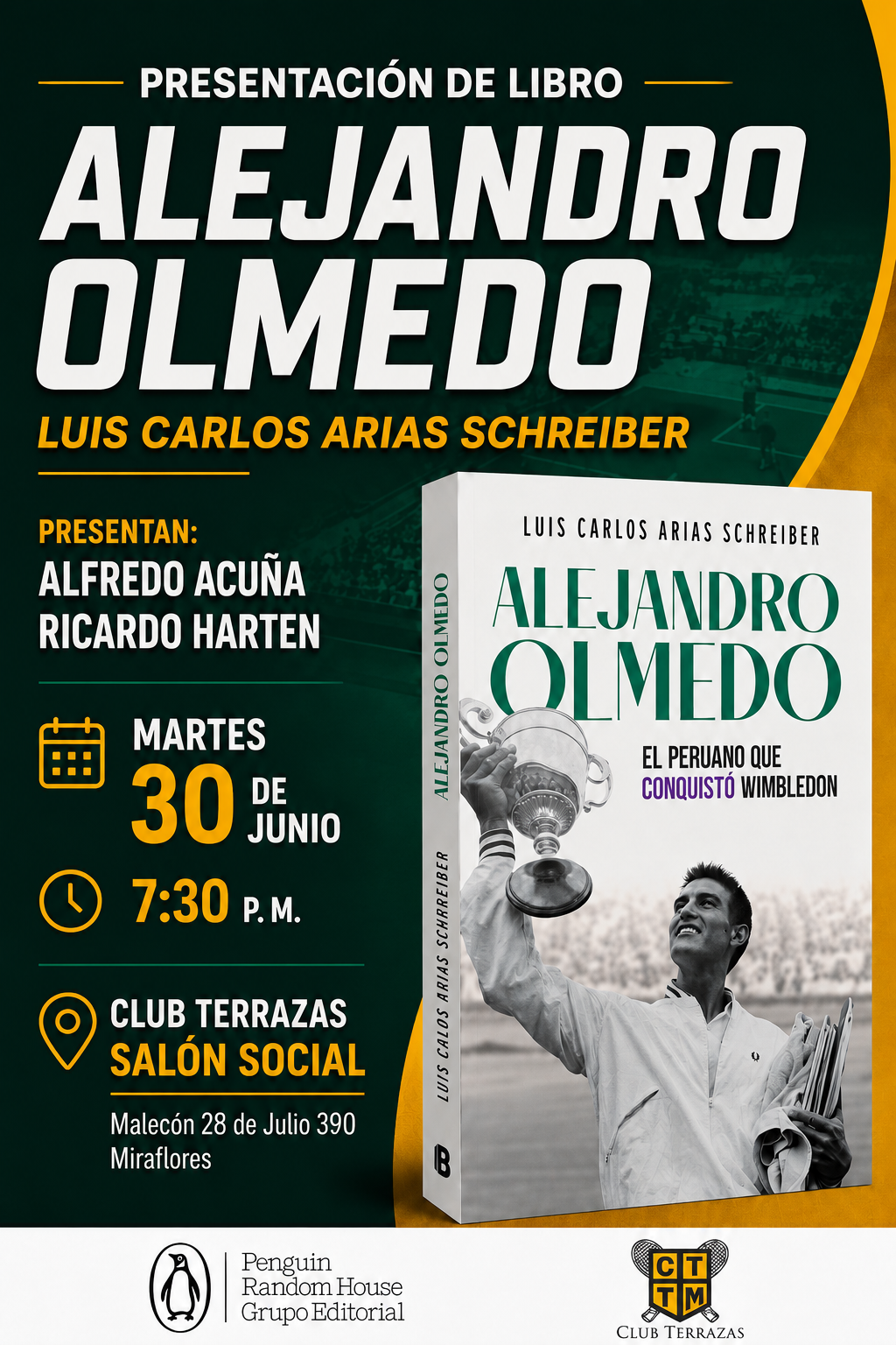 📖 PRESENTACIÓN DEL LIBRO: ALEJANDRO OLMEDO - EL PERUANO QUE CONQUISTÓ WIMBLEDON 🏆