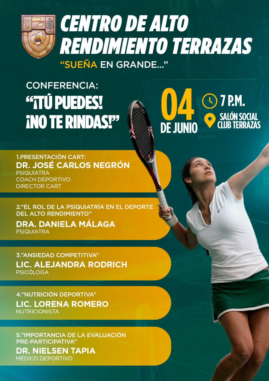 🎯🙌✨ CENTRO DE ALTO RENDIMIENTO TERRAZAS - CONFERENCIA "¡TÚ PUEDES! ¡NO TE RINDAS!" 💪🔥💯