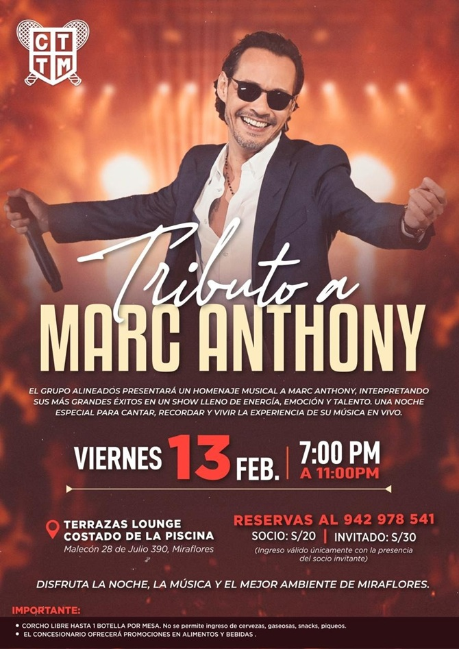🍸🎤 TERRAZAS LOUNGE: TRIBUTO A MARC ANTHONY 🎶✨