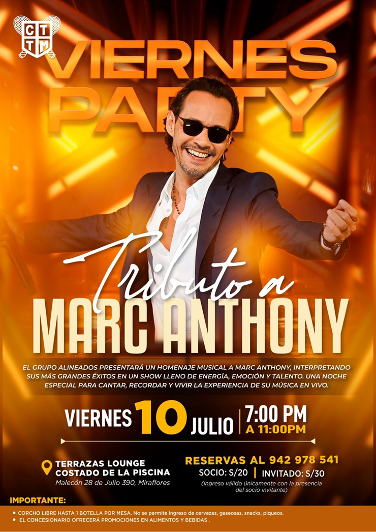 🎶🔥 ¡VIERNES PARTY: TRIBUTO A MARC ANTHONY!