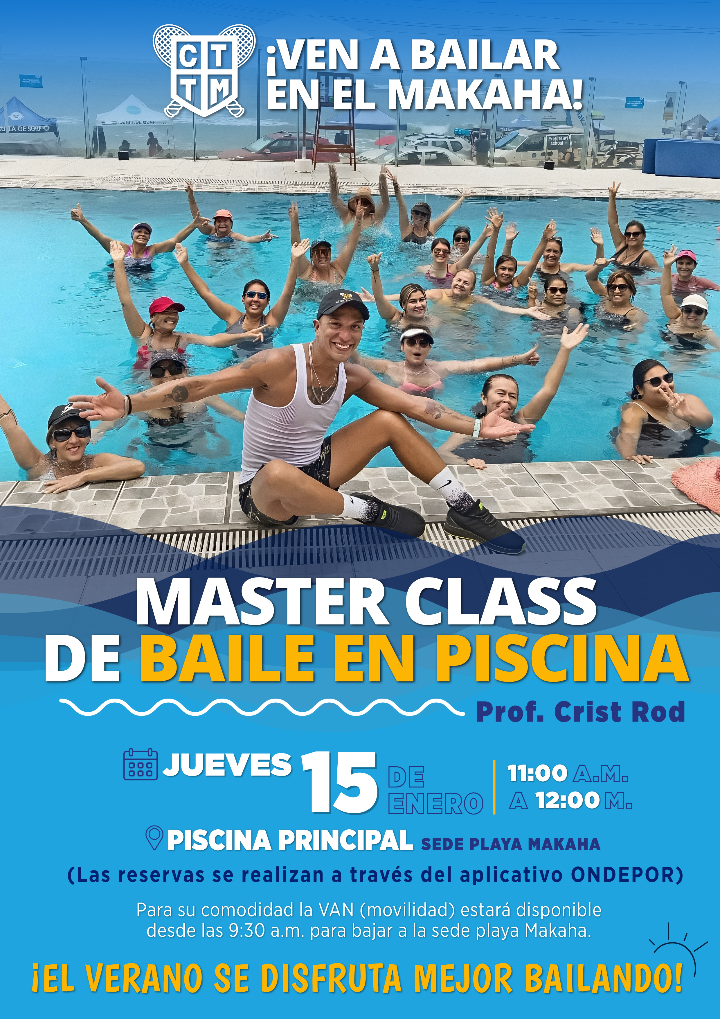 💃🕺MASTER CLASS DE BAILE EN PISCINA - SEDE MAHAKA☀️🎶