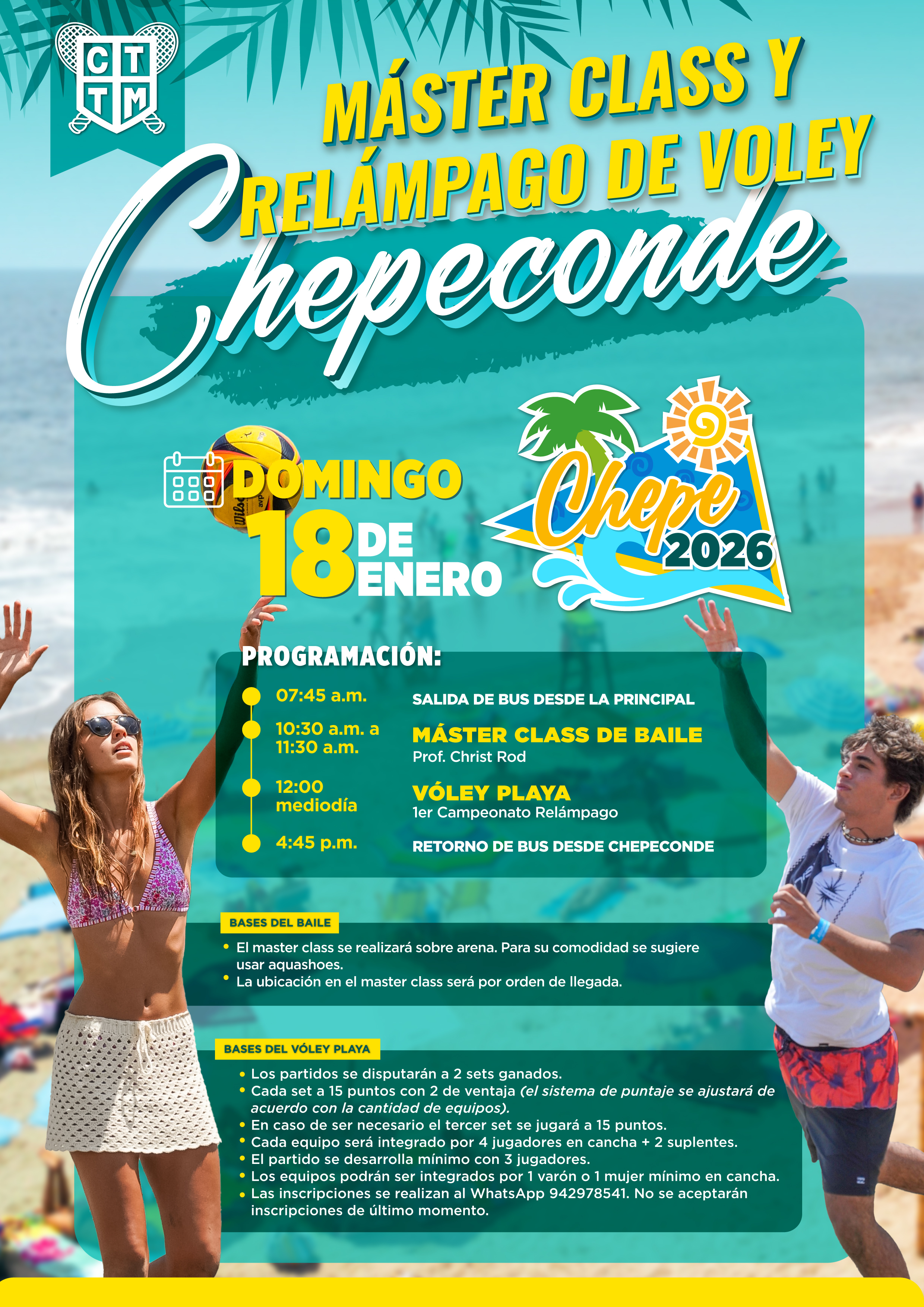 ☀️💃MASTER CLASS DE BAILE Y RELÁMPAGO DE VOLEY EN CHEPECONDE🏐🌴🌊
