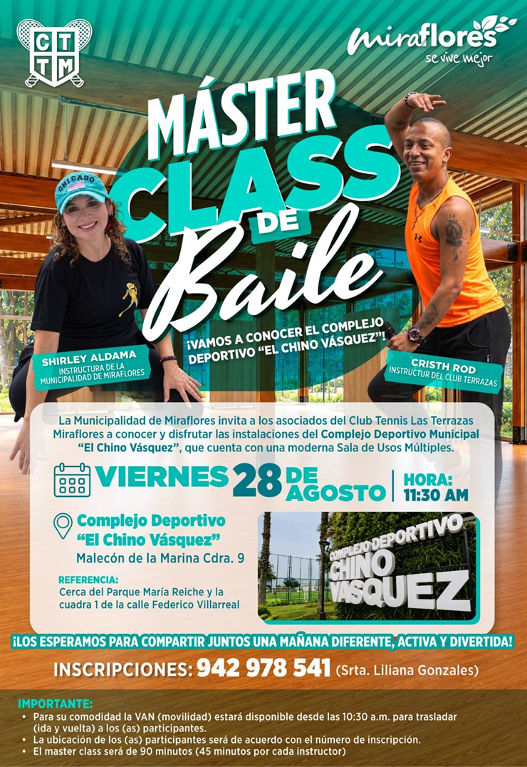 💃 MÁSTER CLASS DE BAILE | COMPLEJO DEPORTIVO “EL CHINO VÁSQUEZ”