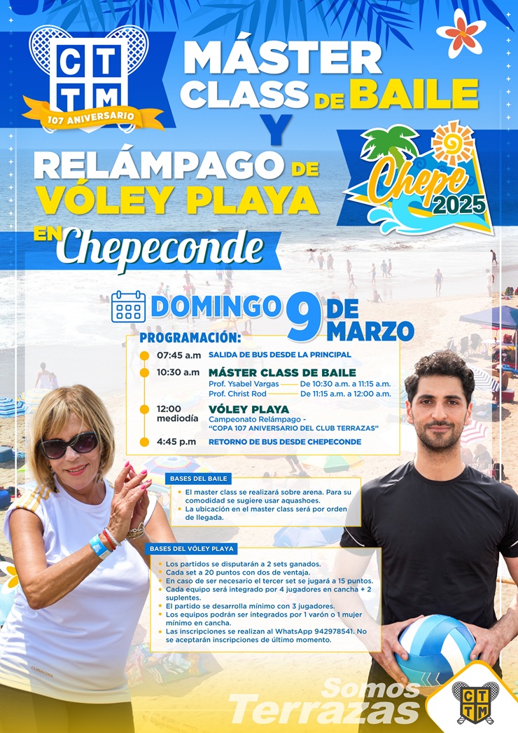 MÁSTER CLASS DE BAILE 💃 Y RELÁMPAGO DE VÓLEY PLAYA 🏐 EN CHEPECONDE 🌊