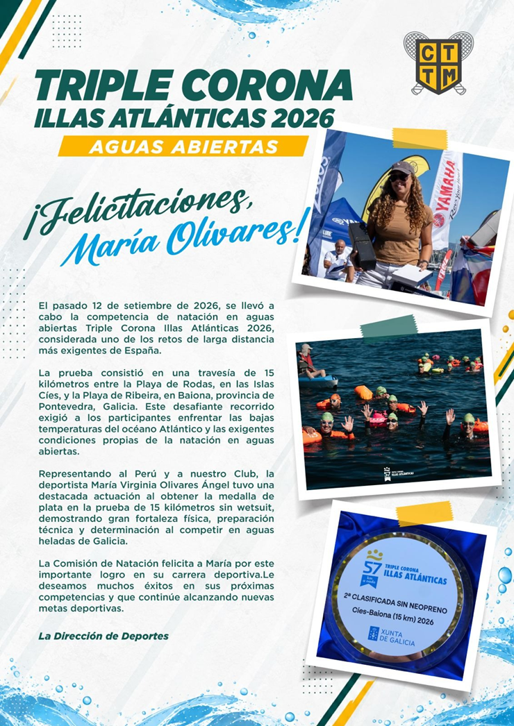 🏊‍♀️🏅 TRIPLE CORONA ILLAS ATLÁNTICAS 2026 | ¡FELICITACIONES, MARÍA OLIVARES!