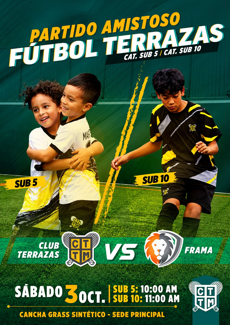 ⚽💛 PARTIDO AMISTOSO FÚTBOL TERRAZAS – SUB 5 Y SUB 10 | SÁBADO 3 DE OCTUBRE 🖤⚽