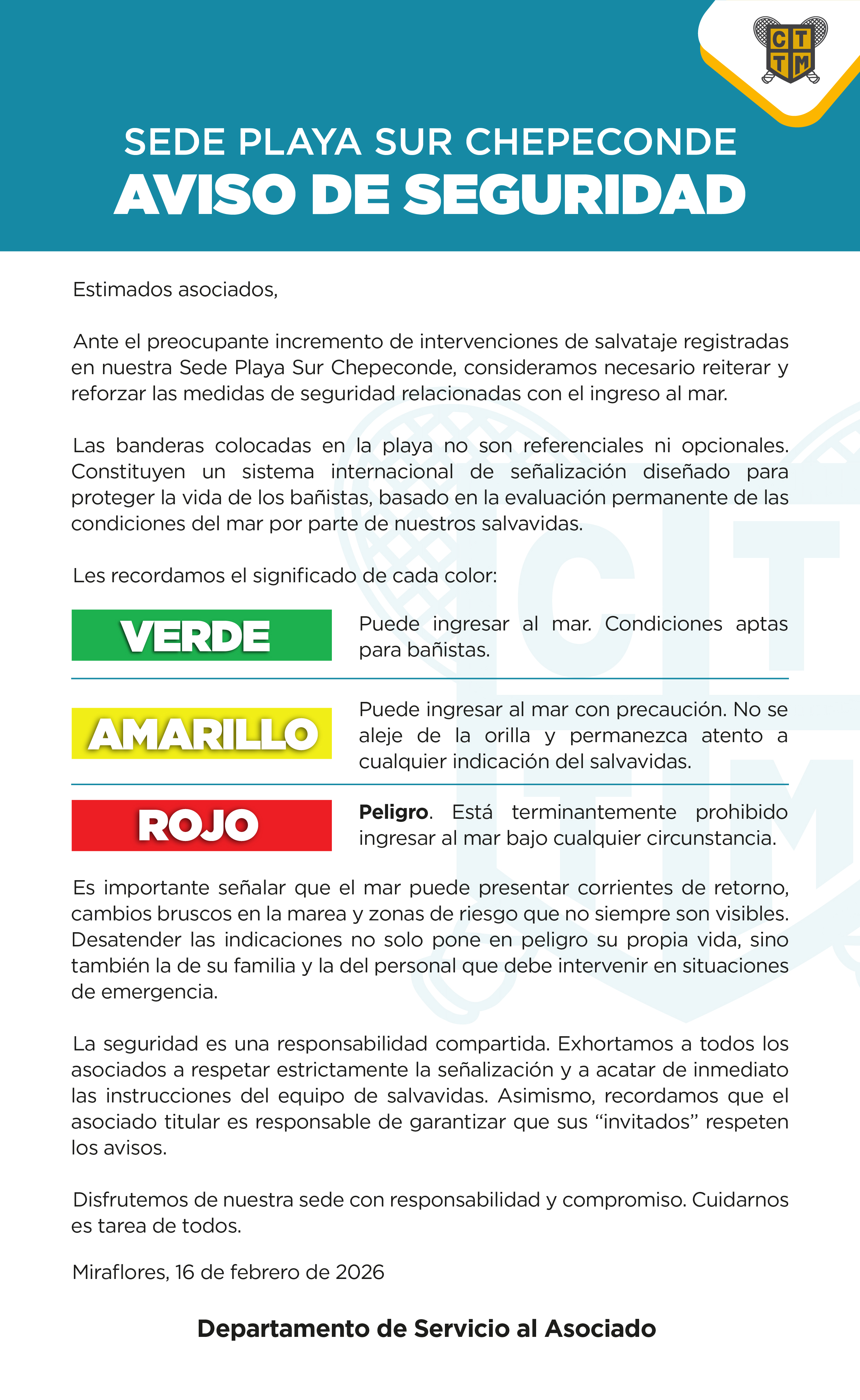 🚨🏖️ SEDE PLAYA SUR CHEPECONDE – AVISO DE SEGURIDAD 🔒⚠️