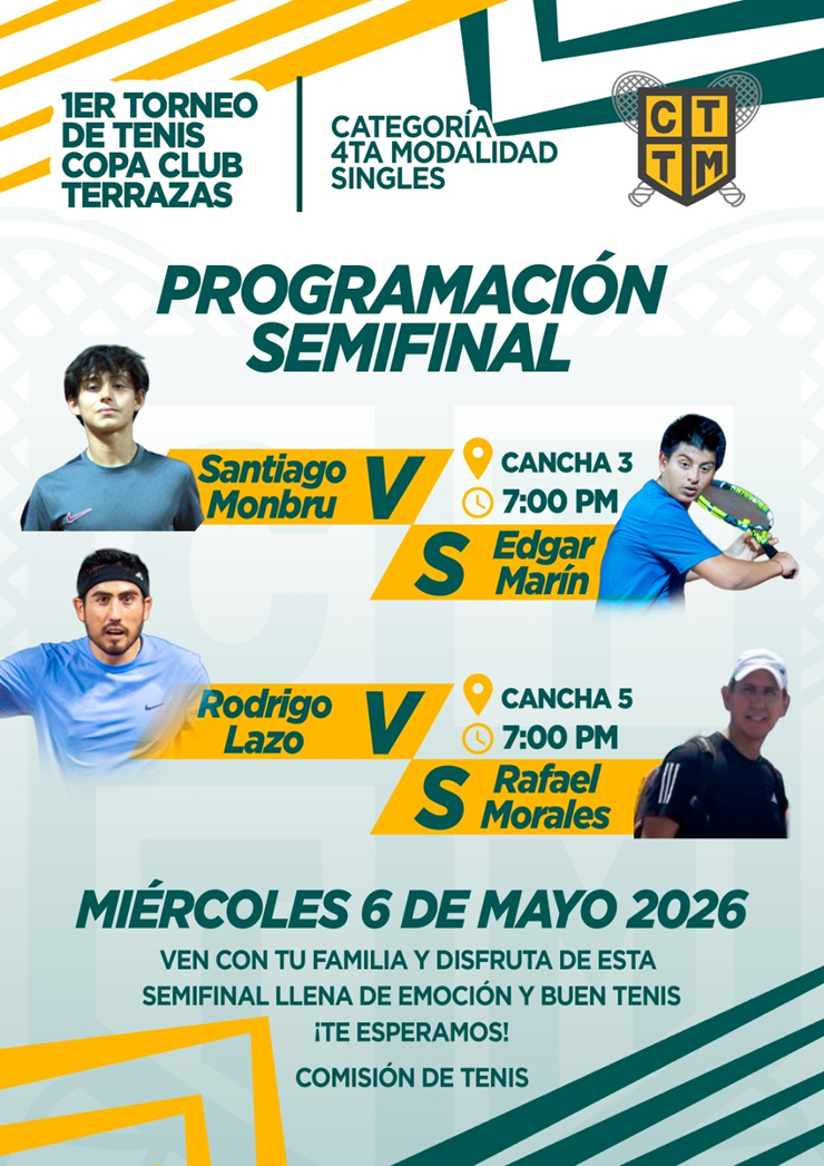 🎾🔥 TORNEO DE TENIS 4TA CATEGORÍA – PROGRAMACIÓN SEMIFINAL 🔥🎾