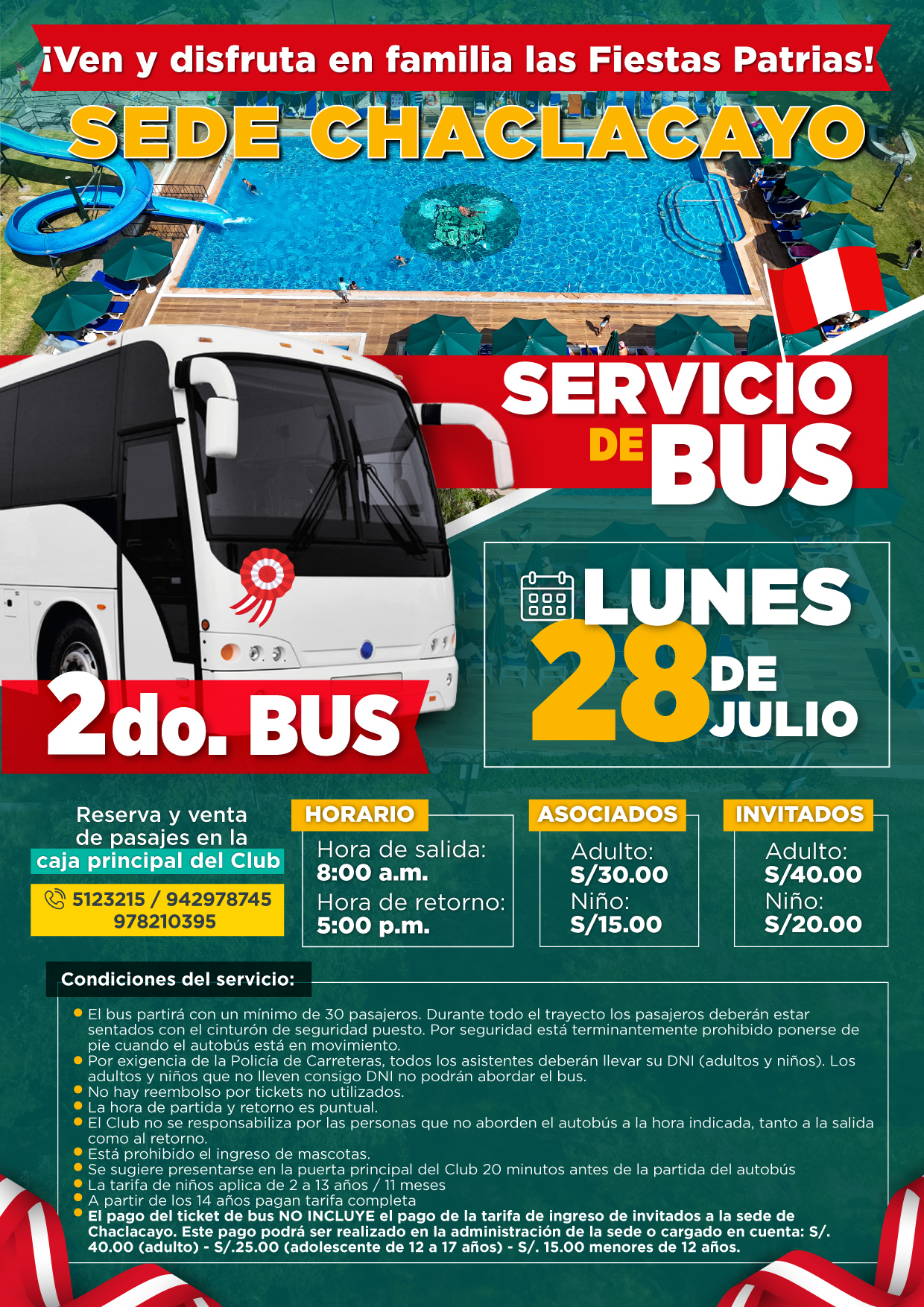 🚌 🇵🇪 2DO  BUS A SEDE CHACLACAYO EN FIESTAS PATRIAS 🇵🇪 🚌